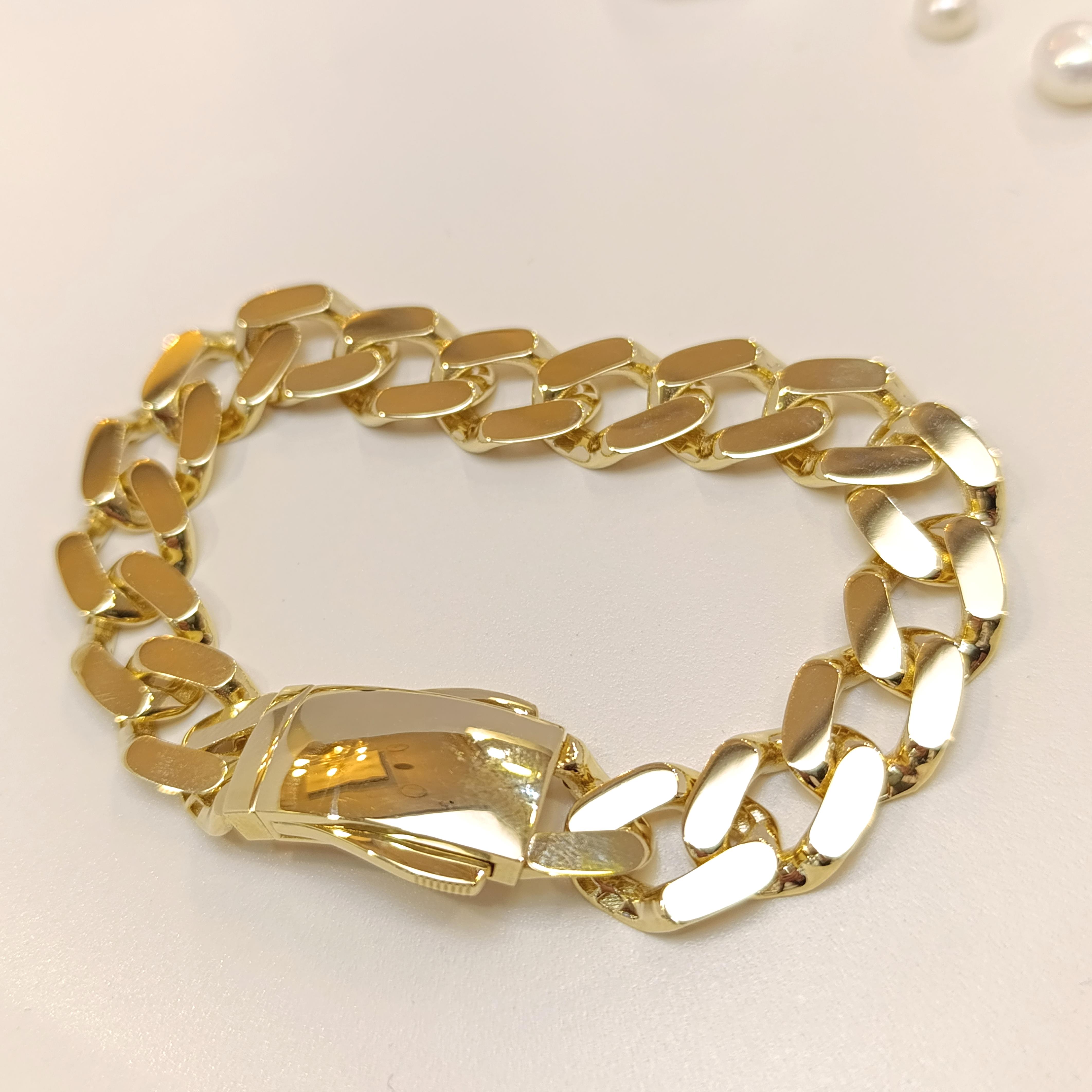 12.5mm Gurmet Bileklik Künye 14 Ayar Altın HD VİDEOLU