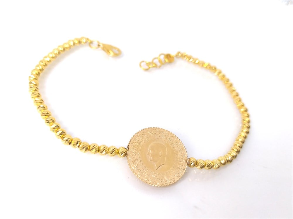 20cm Dorika Toplu Çeyrekli Bileklik 22 ayar Altın 