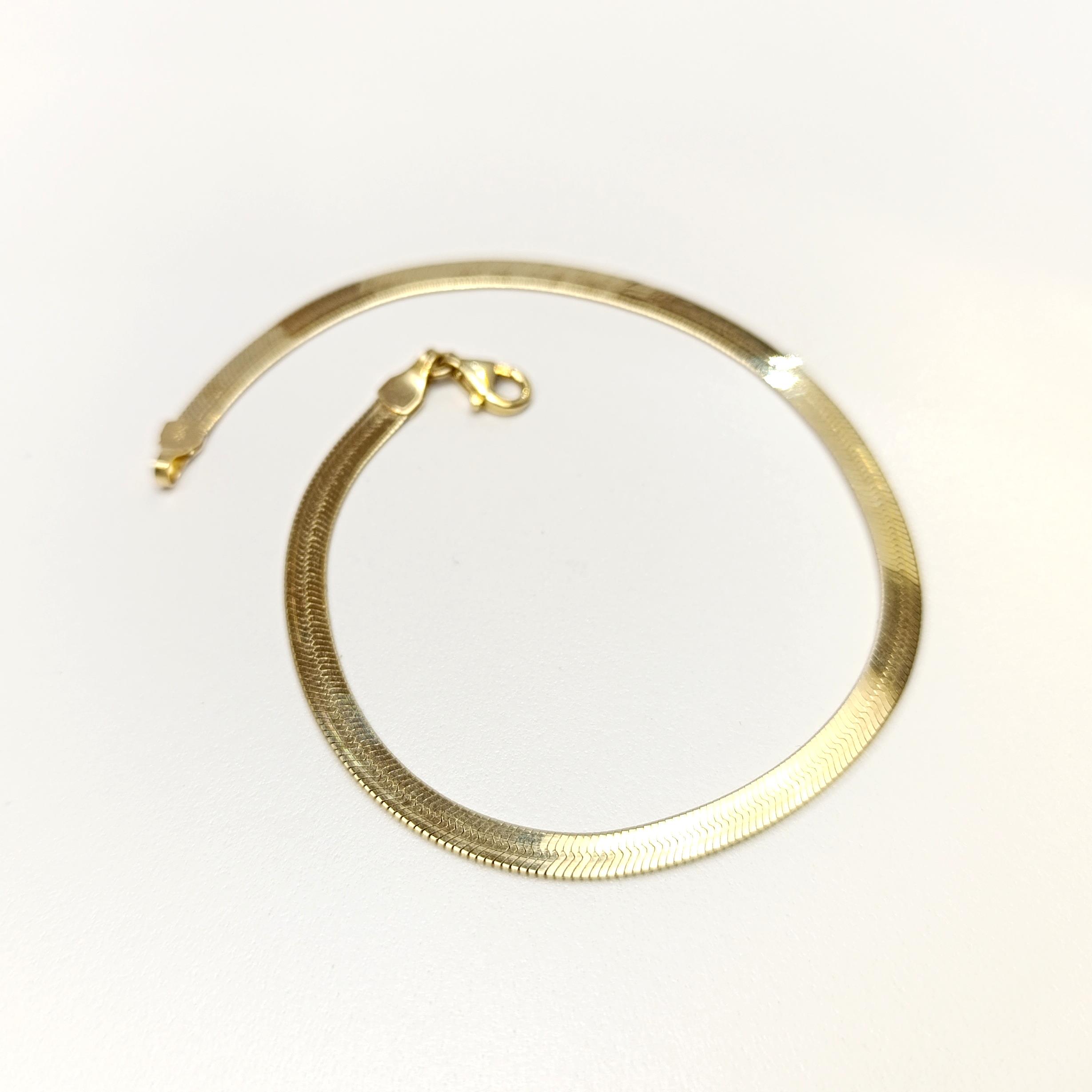 3.7mm Ezme Balık Sırtı İtalyan Bileklik Künye 14 Ayar Altın HD VİDEOLU