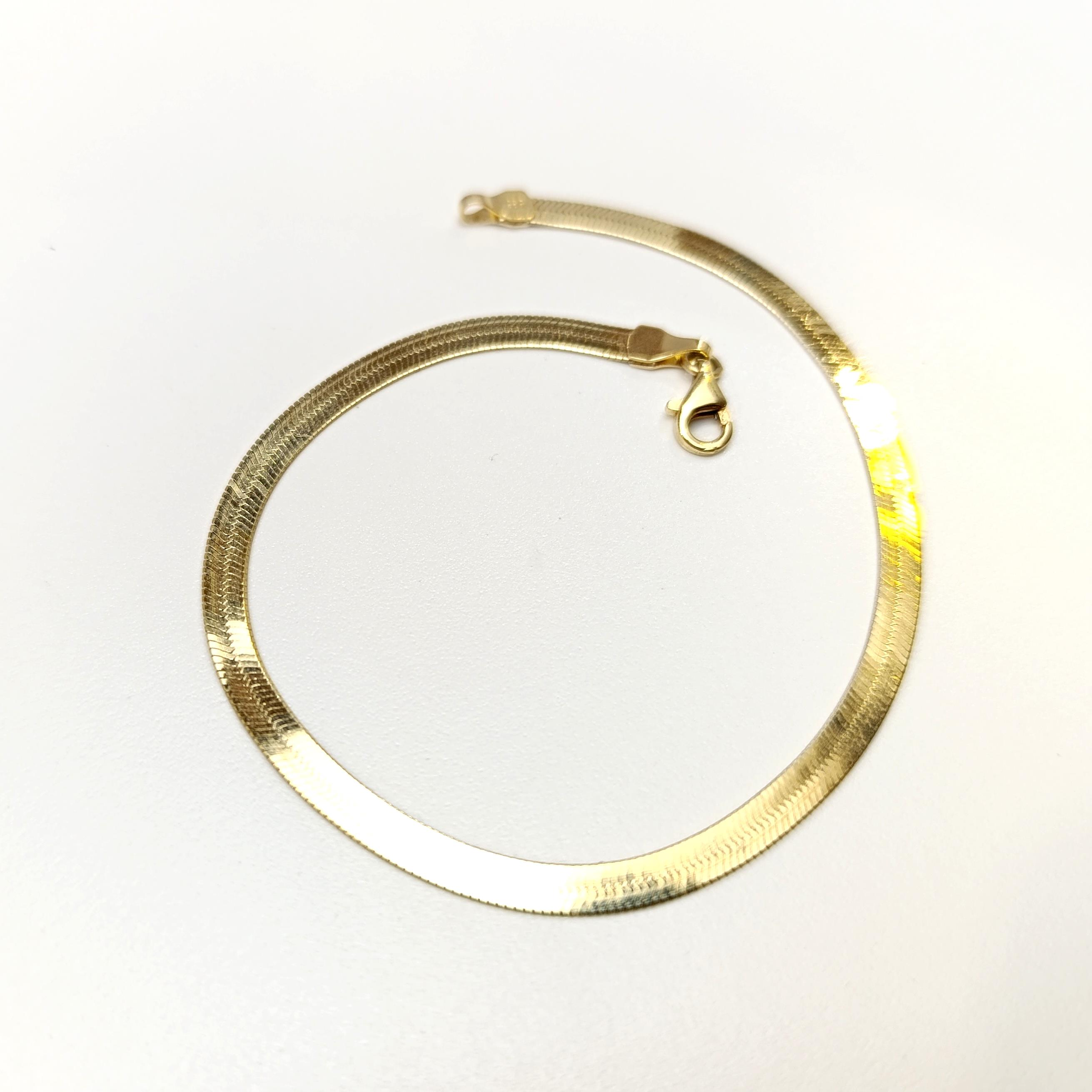 3.7mm Ezme Balık Sırtı İtalyan Bileklik Künye 14 Ayar Altın HD VİDEOLU