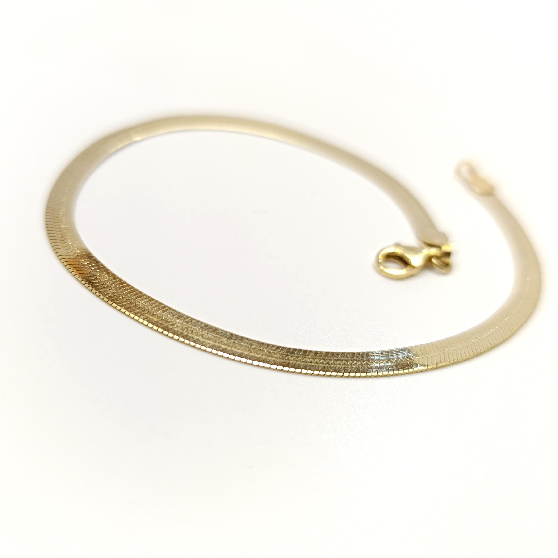 3.7mm Ezme Balık Sırtı İtalyan Bileklik Künye 14 Ayar Altın HD VİDEOLU