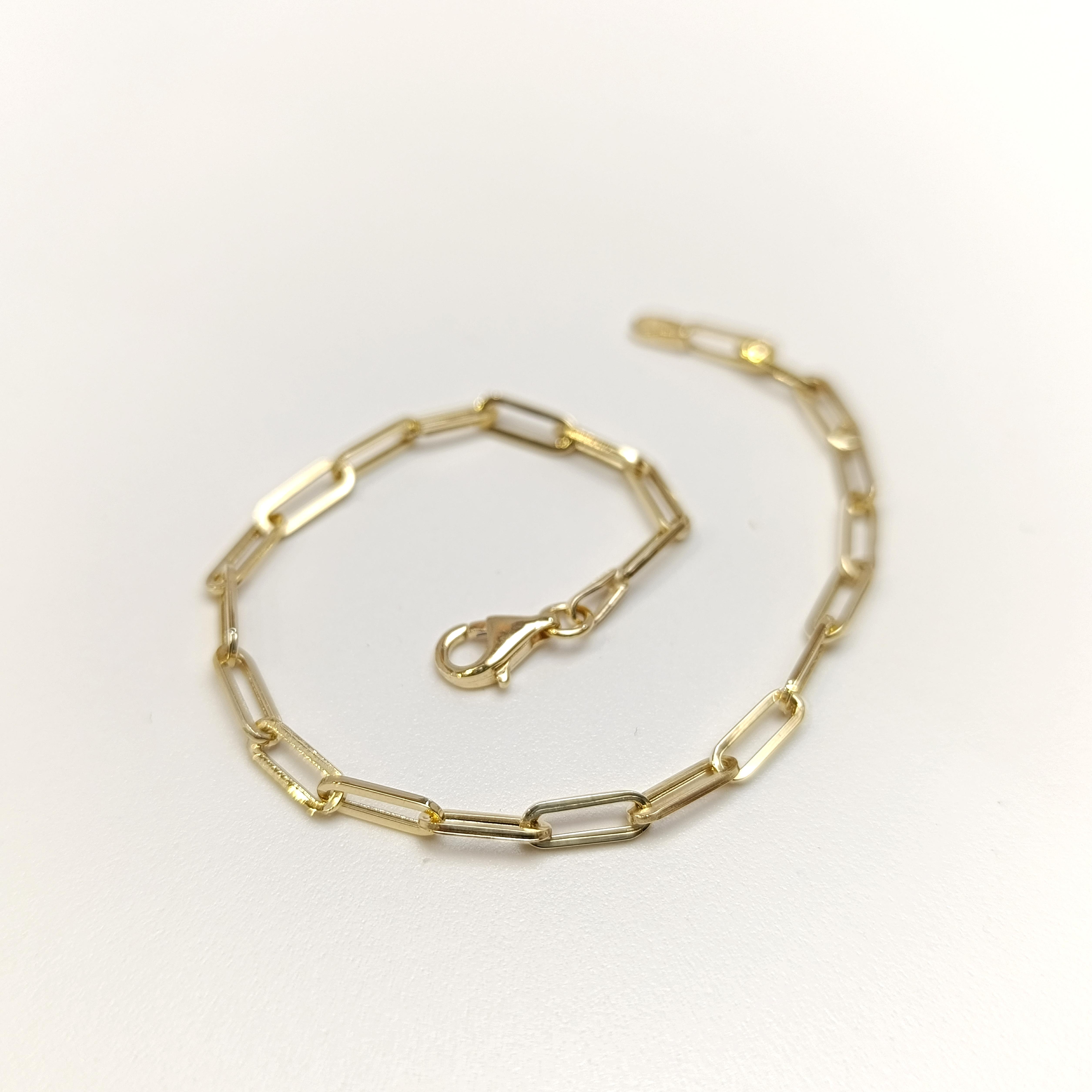 3.2mm Ataç Zincir Bileklik Künye 14 Ayar Altın HD VİDEOLU