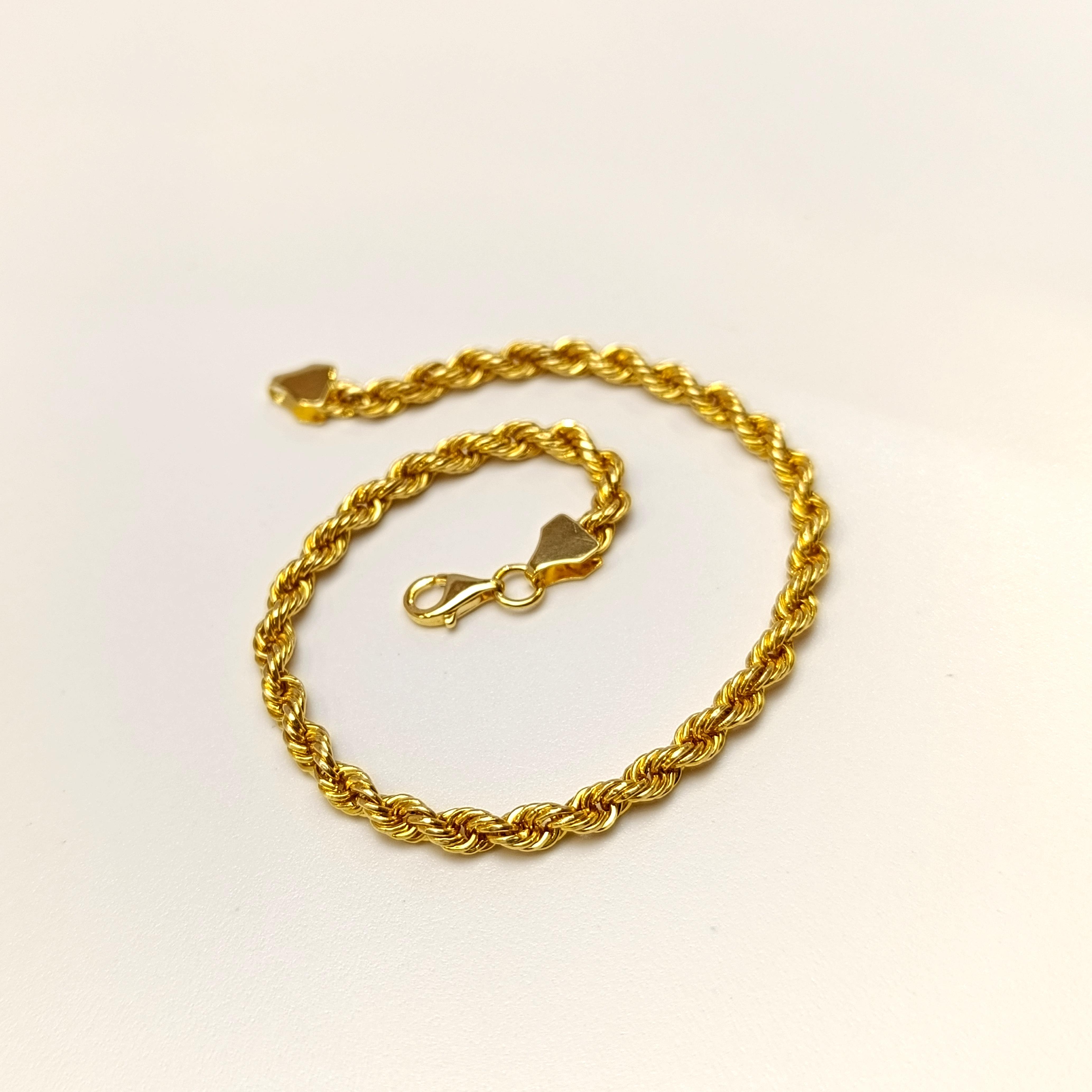 3.7mm Halat Bileklik Künye 14 Ayar Altın HD VİDEOLU