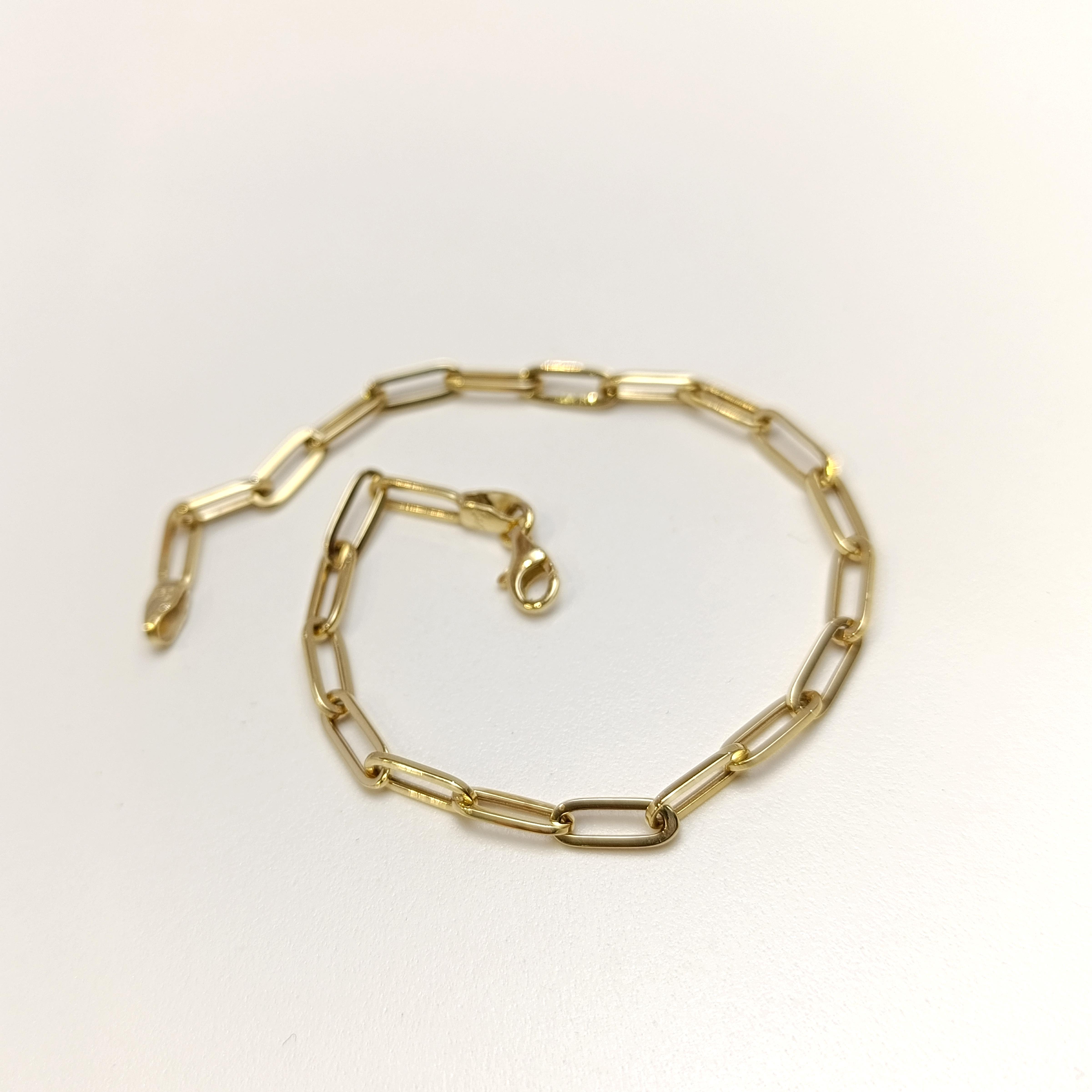 3.7mm Ataç Zincir Bileklik Künye 14 Ayar Altın HD VİDEOLU