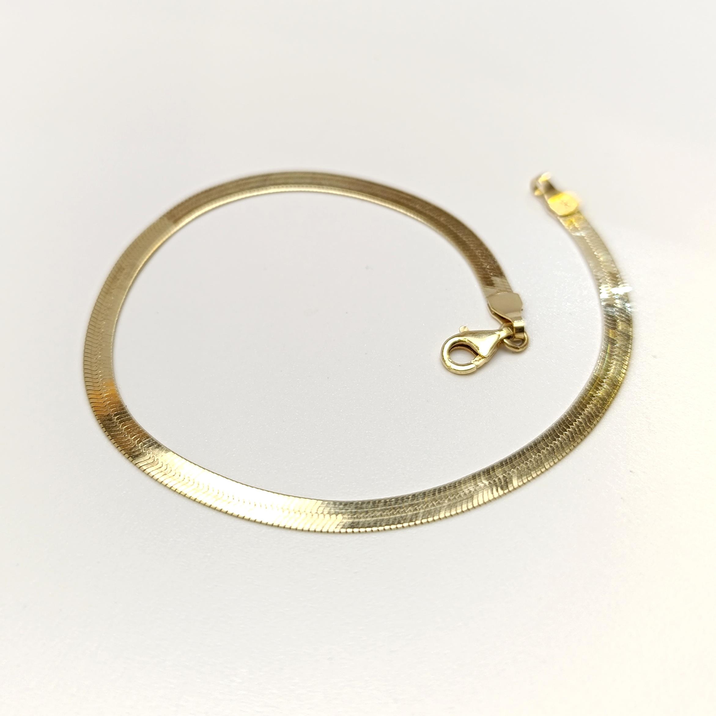 3.7mm Ezme Balık Sırtı İtalyan Bileklik Künye 14 Ayar Altın HD VİDEOLU