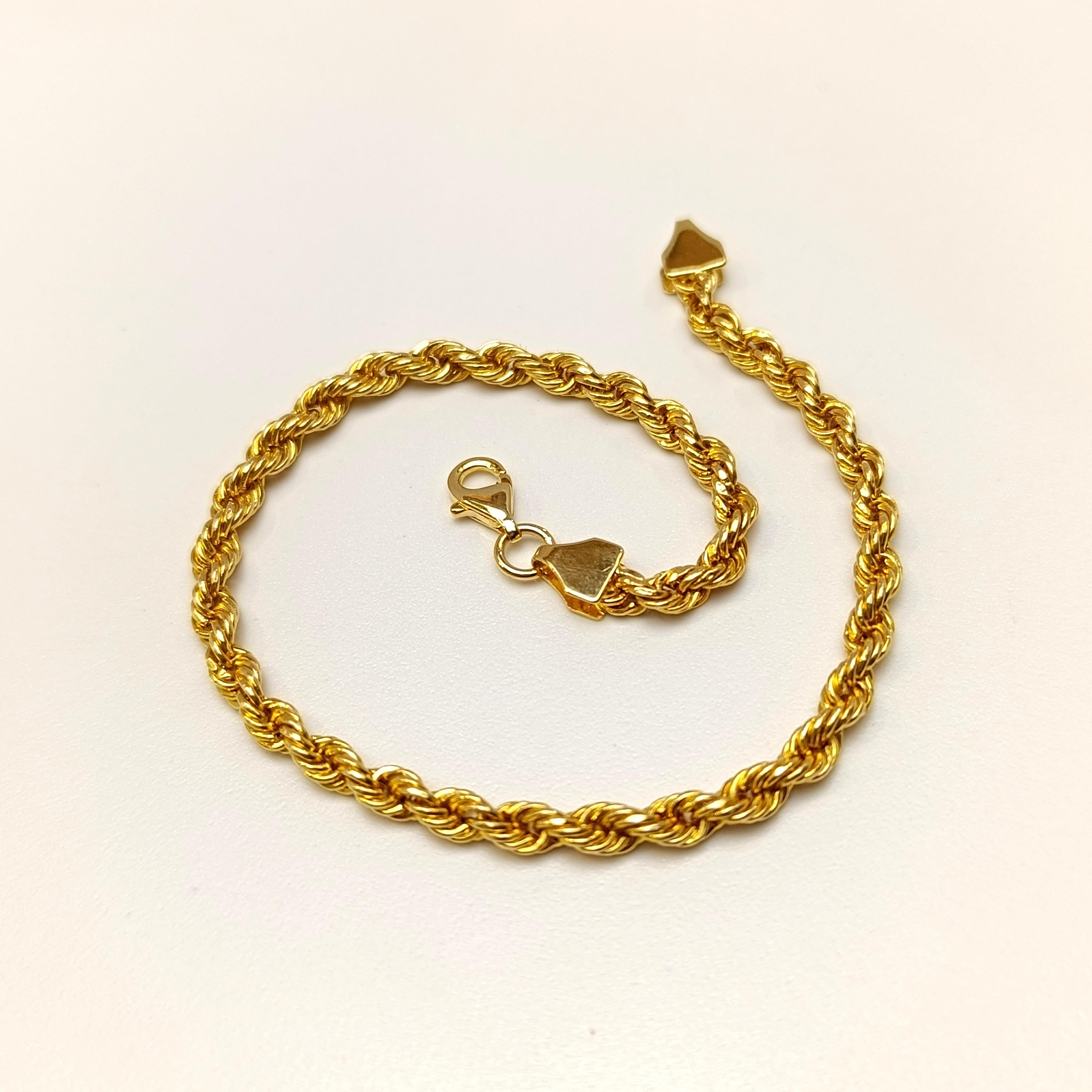 3.7mm Halat Bileklik Künye 14 Ayar Altın HD VİDEOLU