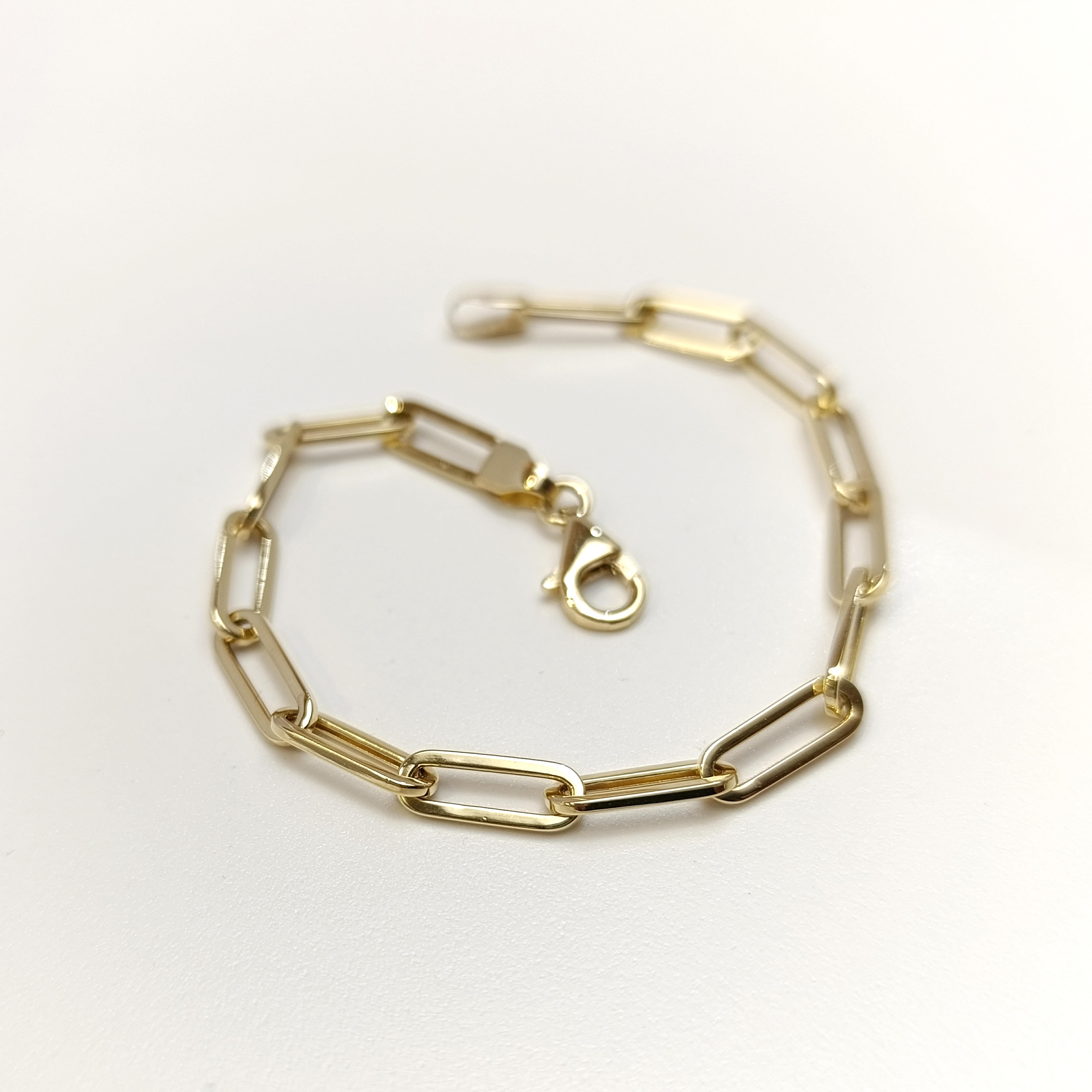 4.5mm Ataç Zincir Bileklik Künye 14 Ayar Altın HD VİDEOLU