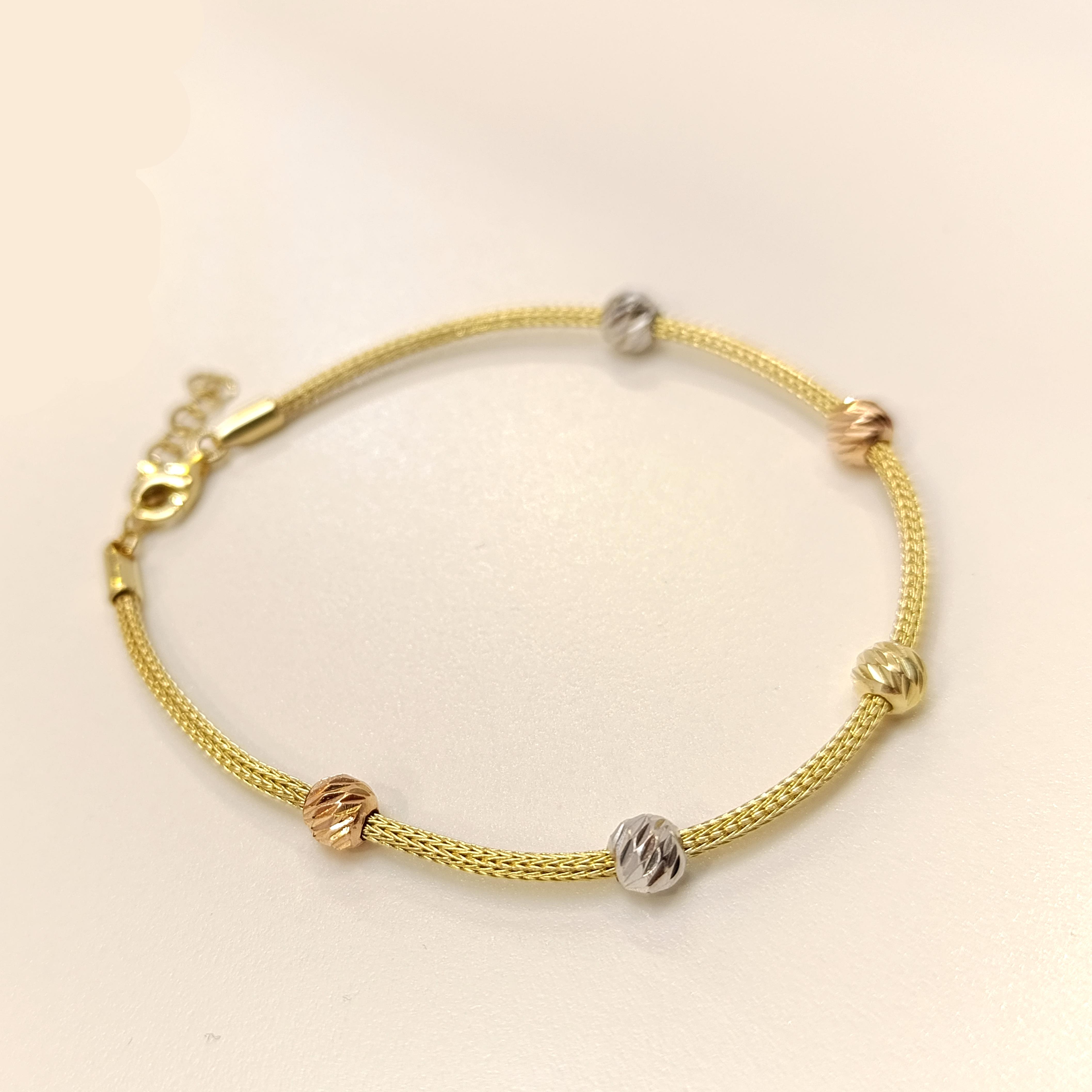 5mm Dorika Toplu Kazze Zincirli Bileklik Künye 14 Ayar Altın HD VİDEOLU