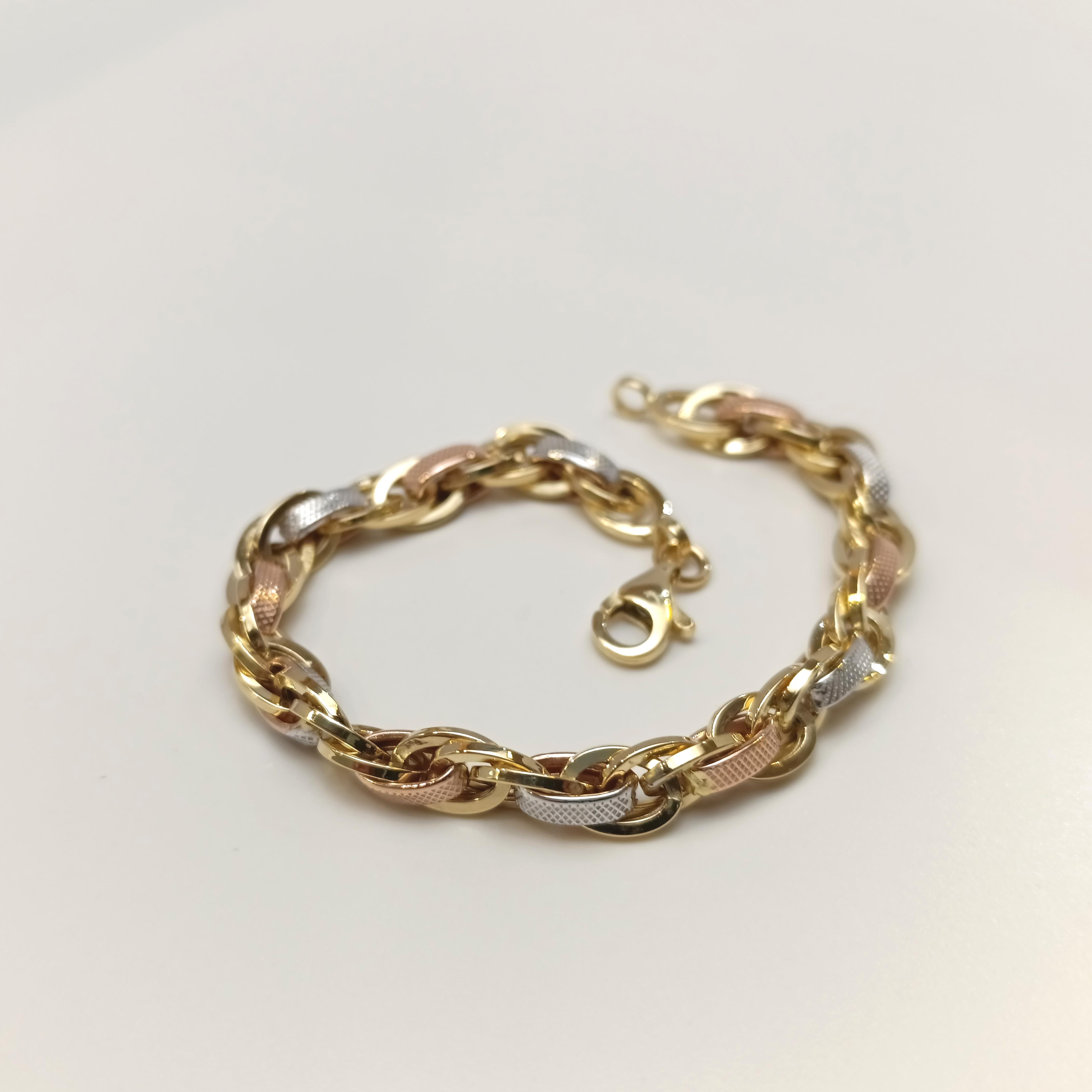 7.0mm Palamut Haloy Bileklik Künye 14 Ayar Altın HD VİDEOLU