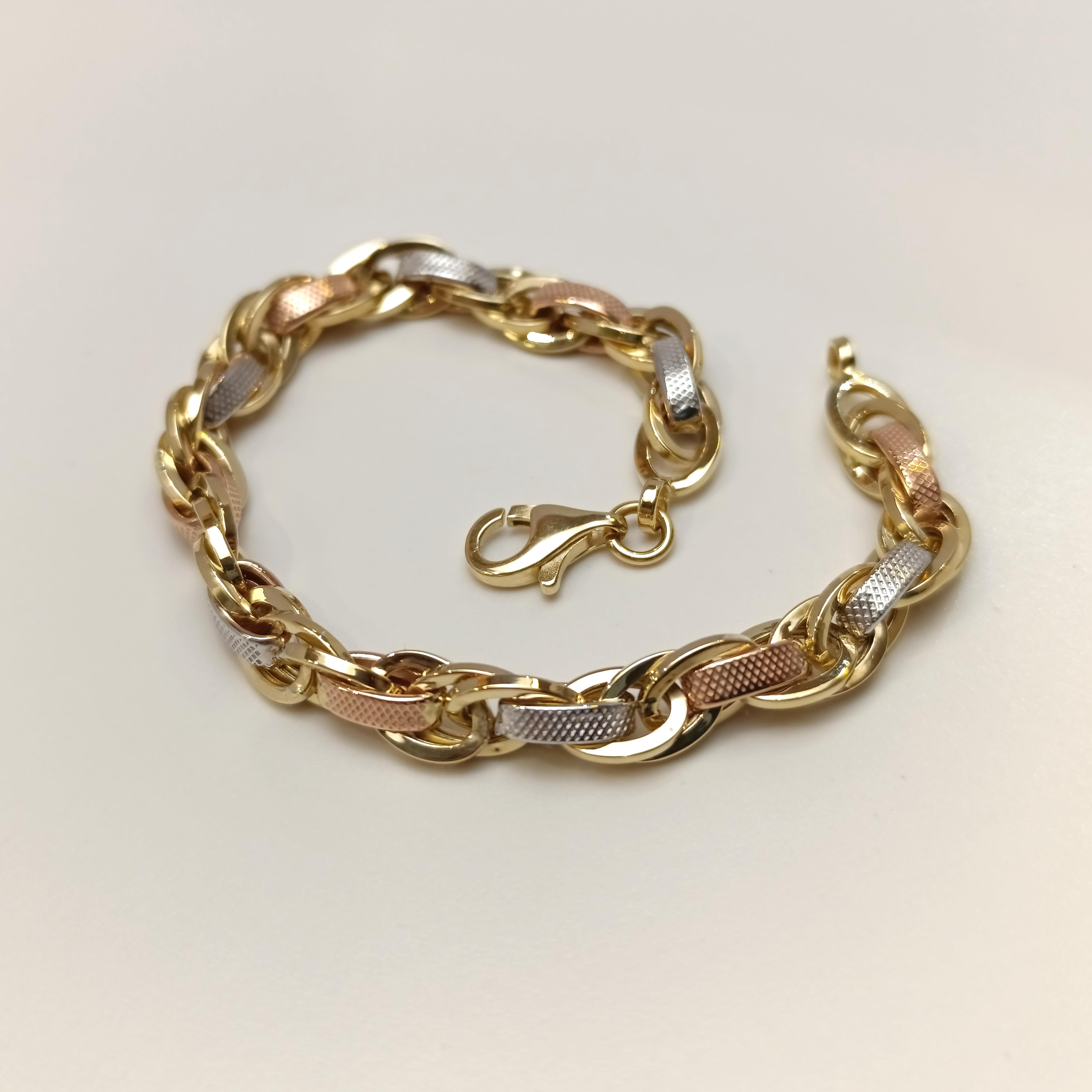 7.0mm Palamut Haloy Bileklik Künye 14 Ayar Altın HD VİDEOLU