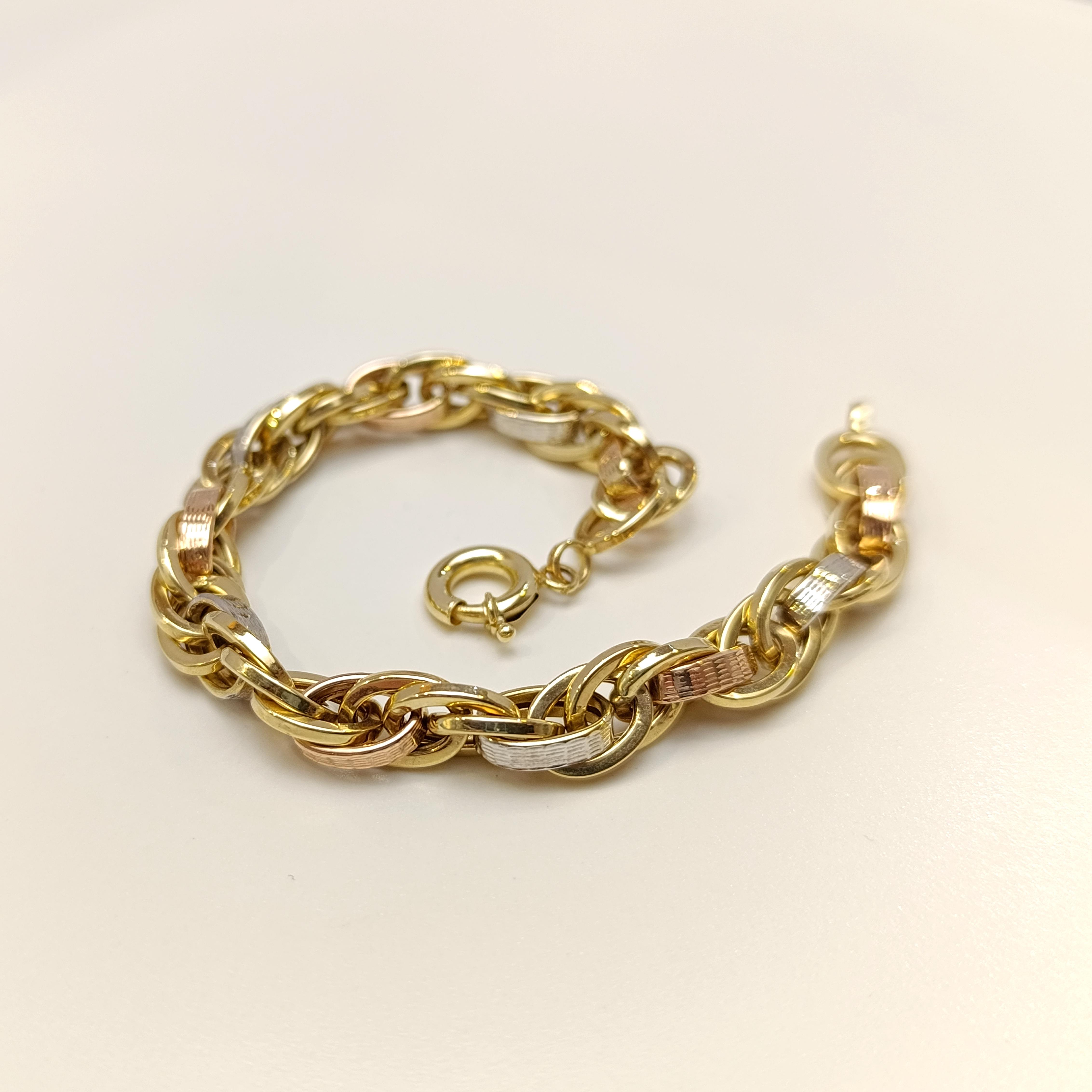 8.3mm Palamut Haloy Bileklik Künye 14 Ayar Altın HD VİDEOLU