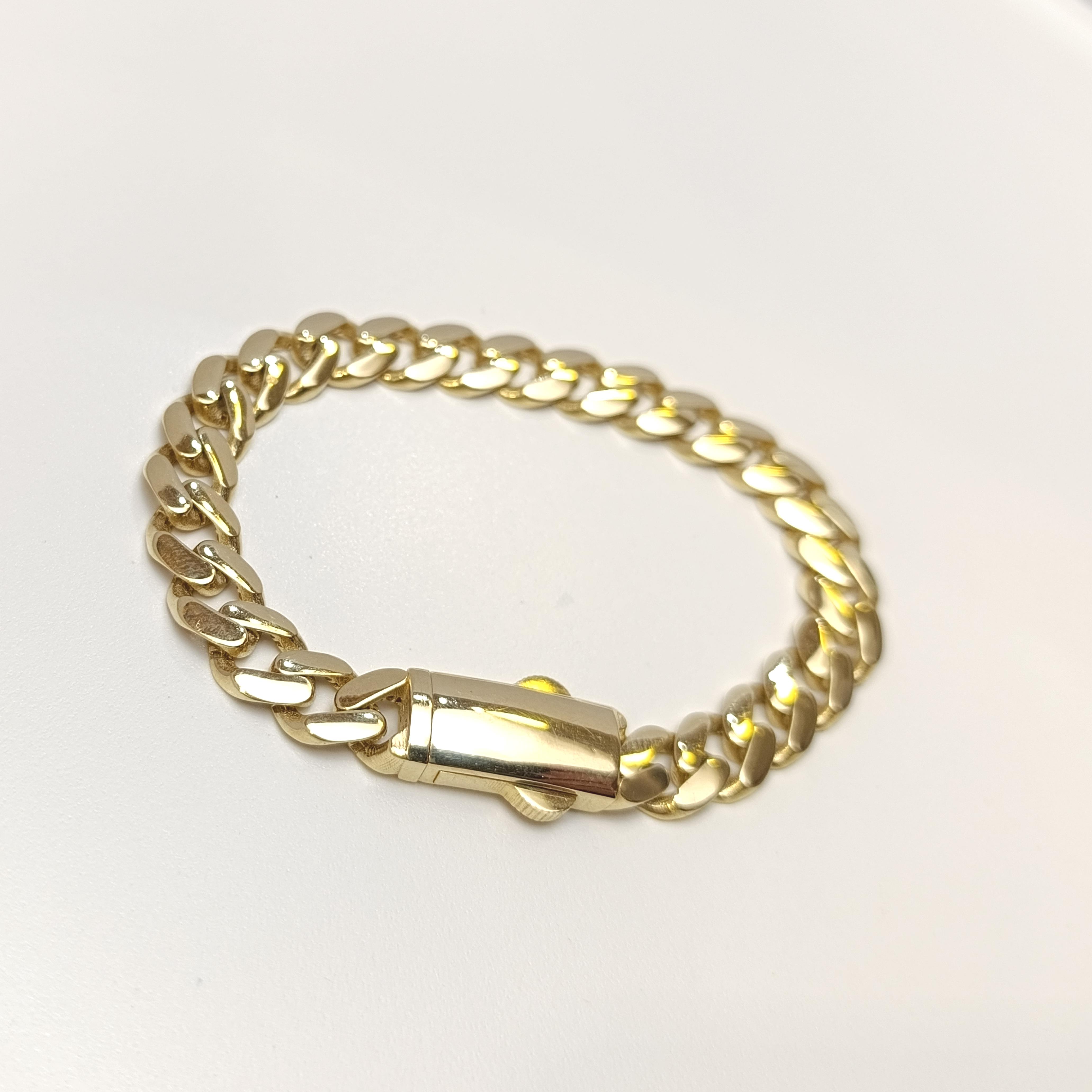 9.1mm Gurmet Bileklik Künye 14 Ayar Altın HD VİDEOLU