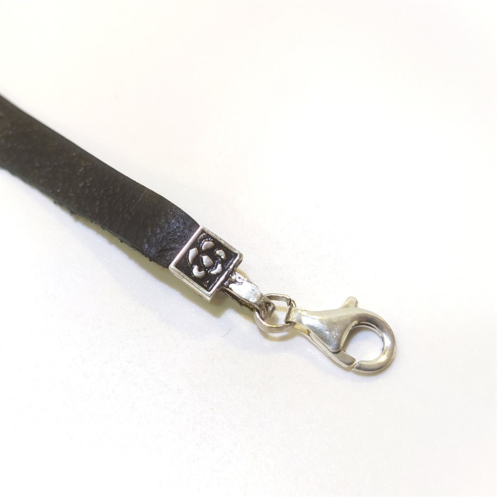 Ata Çeyrek Altınlı Gerçek Deri Bileklik Künye Altın