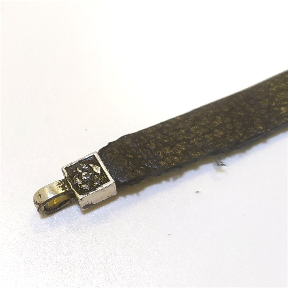 Ata Çeyrek Altınlı Gerçek Deri Bileklik Künye Altın