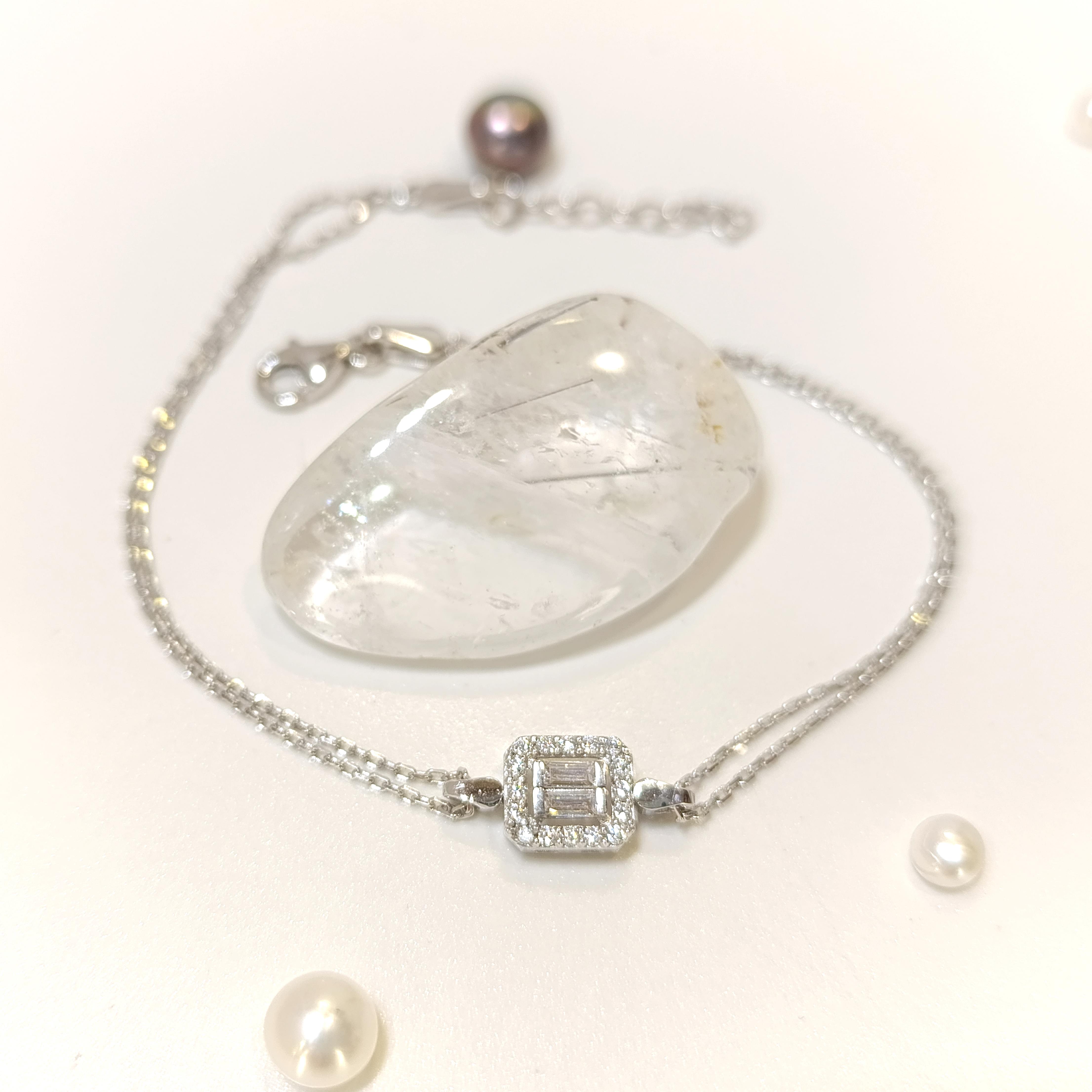 Baget Taşlı Bileklik Künye 14 Ayar Altın HD VİDEOLU