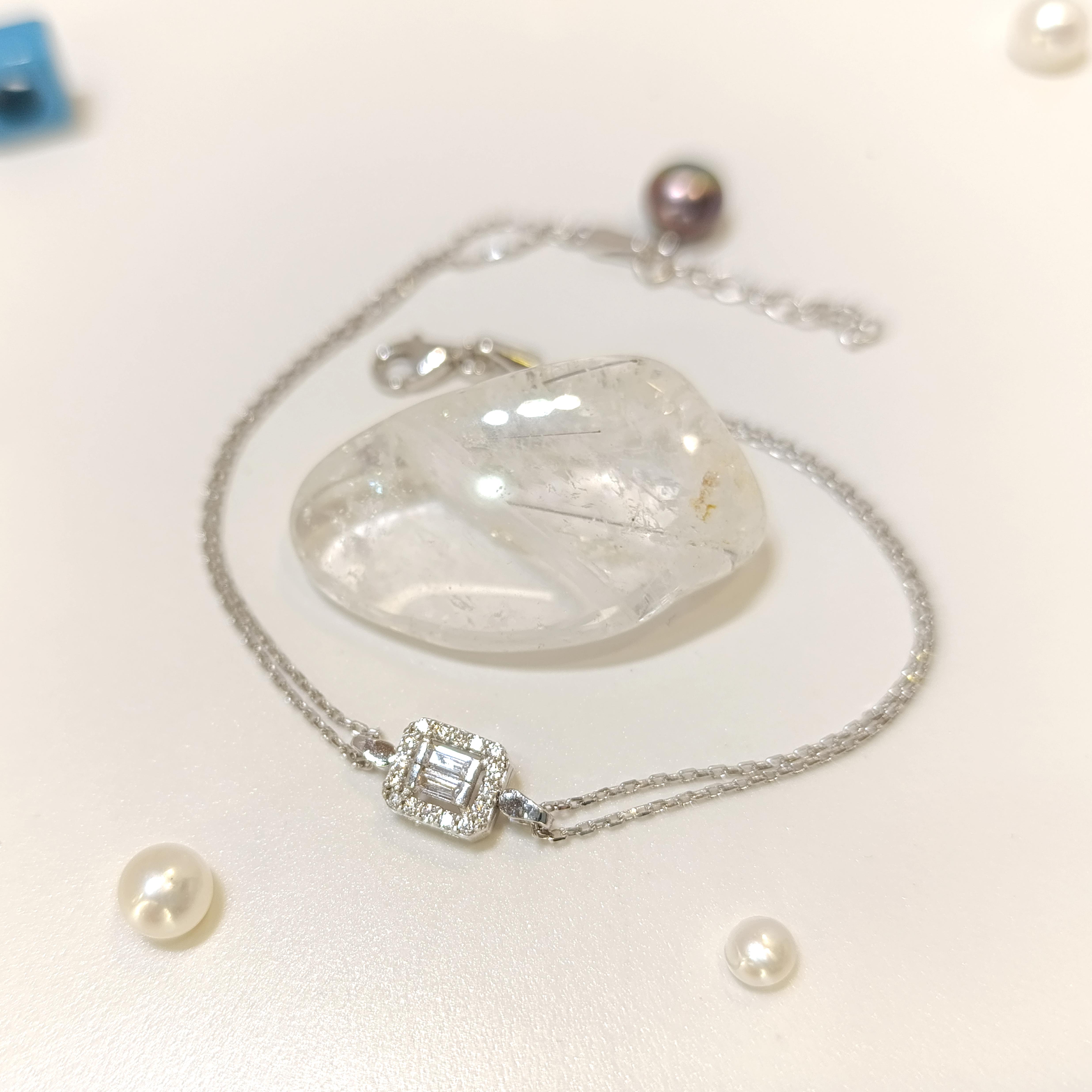 Baget Taşlı Bileklik Künye 14 Ayar Altın HD VİDEOLU