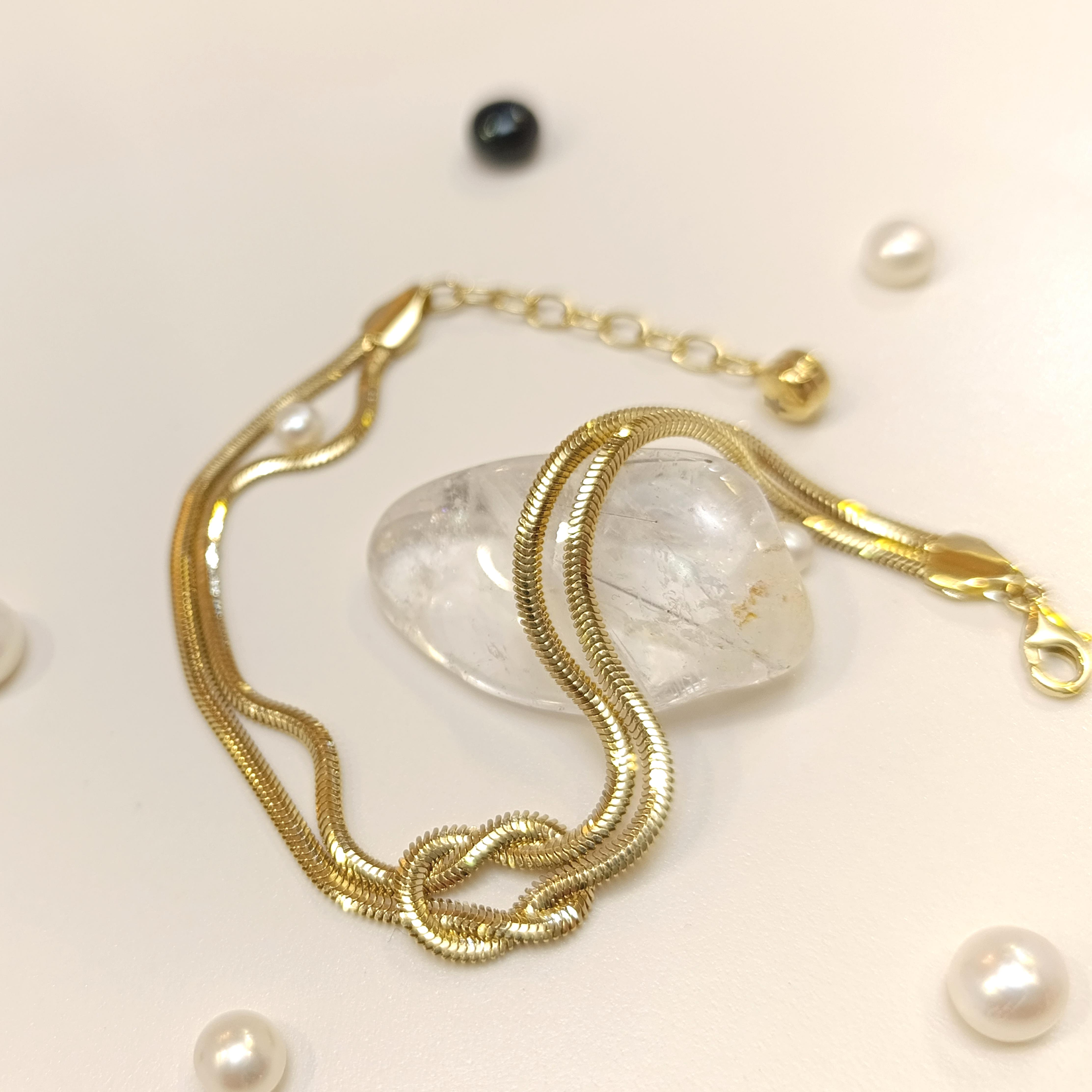 Balık Sırtı Düğüm Bileklik Künye 14 Ayar Altın HD VİDEOLU