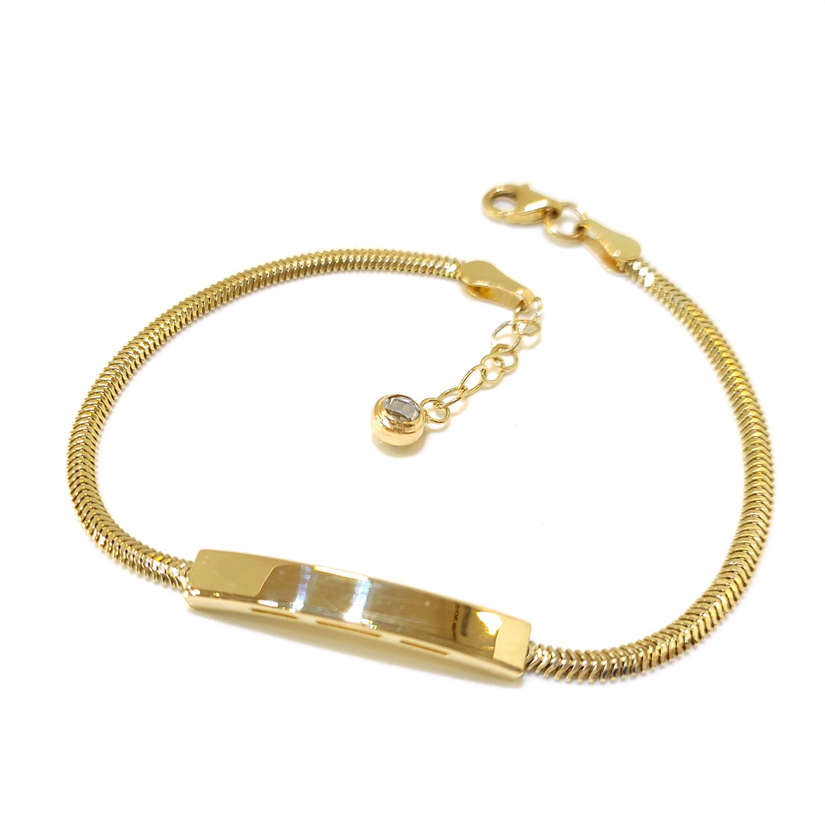 Balık Sırtı Zİncirli Levha Bileklik Künye 14 Ayar Altın 4K VİDEOLU