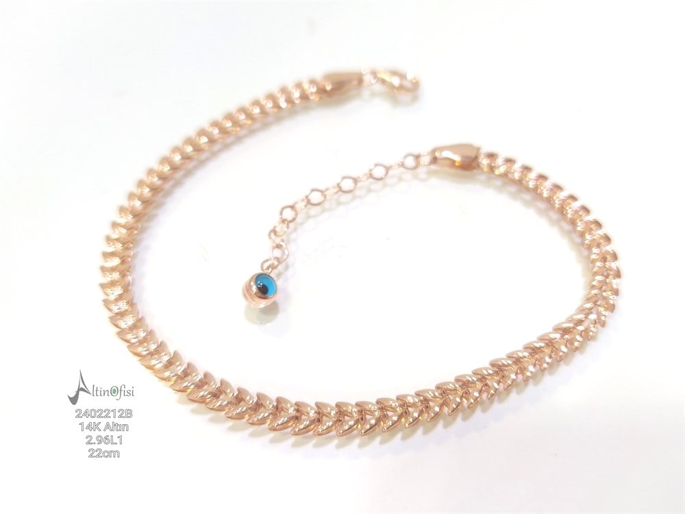 Başak Bileklik Künye 14 Ayar Altın