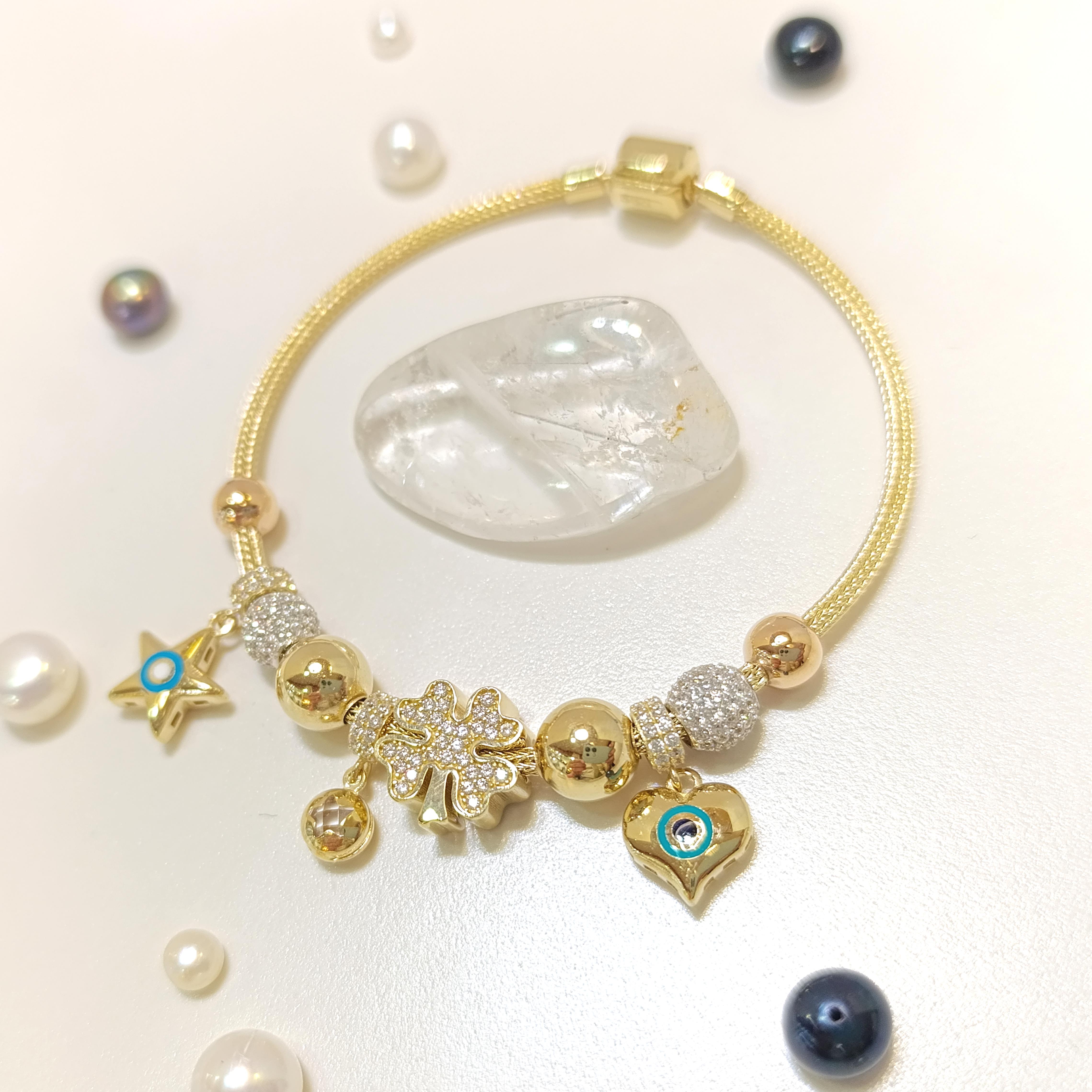 Çaharm Şans Bileklik Künye 14 Ayar Altın HD VİDEOLU