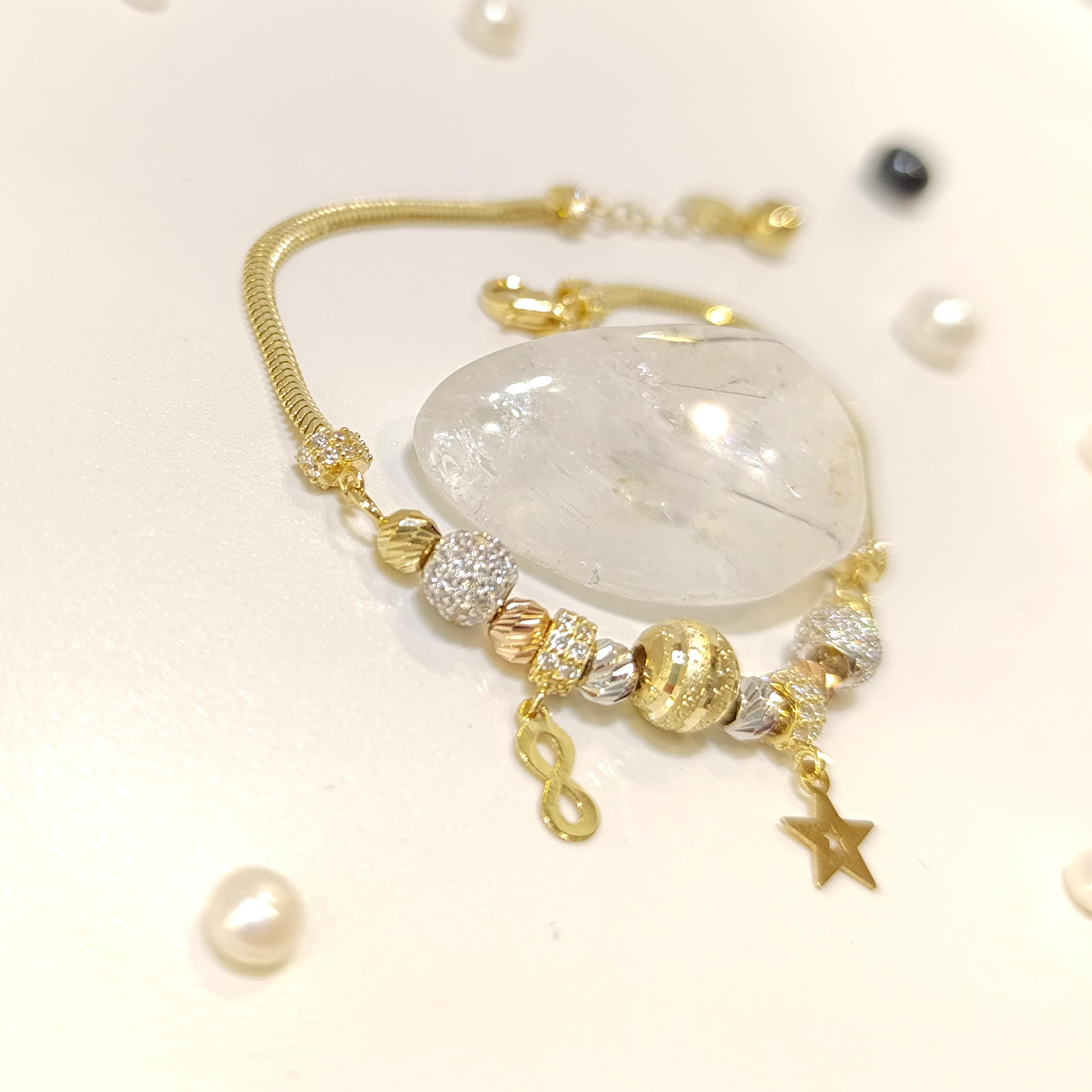 Charm Şans Dorika Toplu Bileklik Künye 14 Ayar Altın HD VİDEOLU