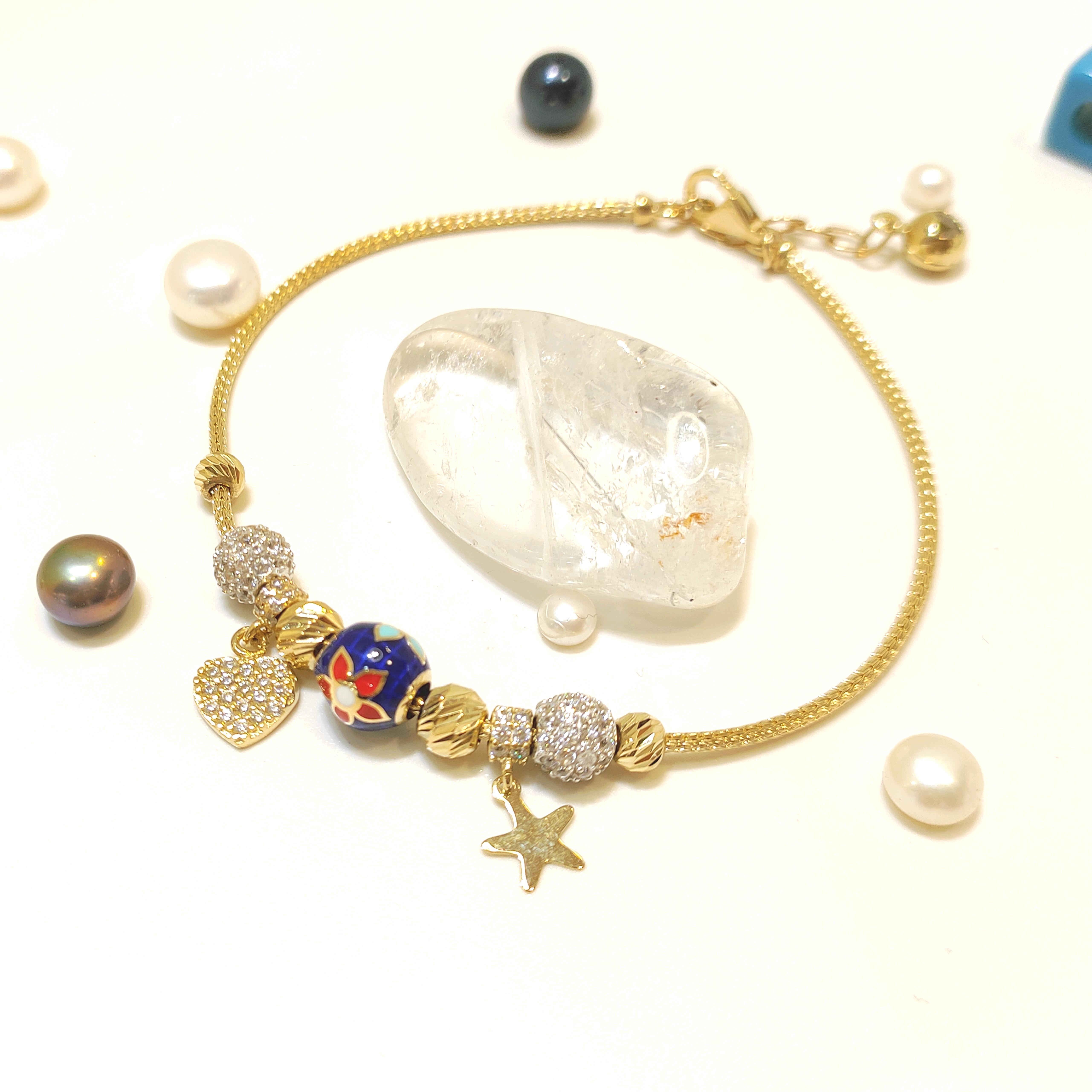 Charm Şans Kazze Zincirli Bileklik Künye 14 Ayar Altın HD VİDEOLU