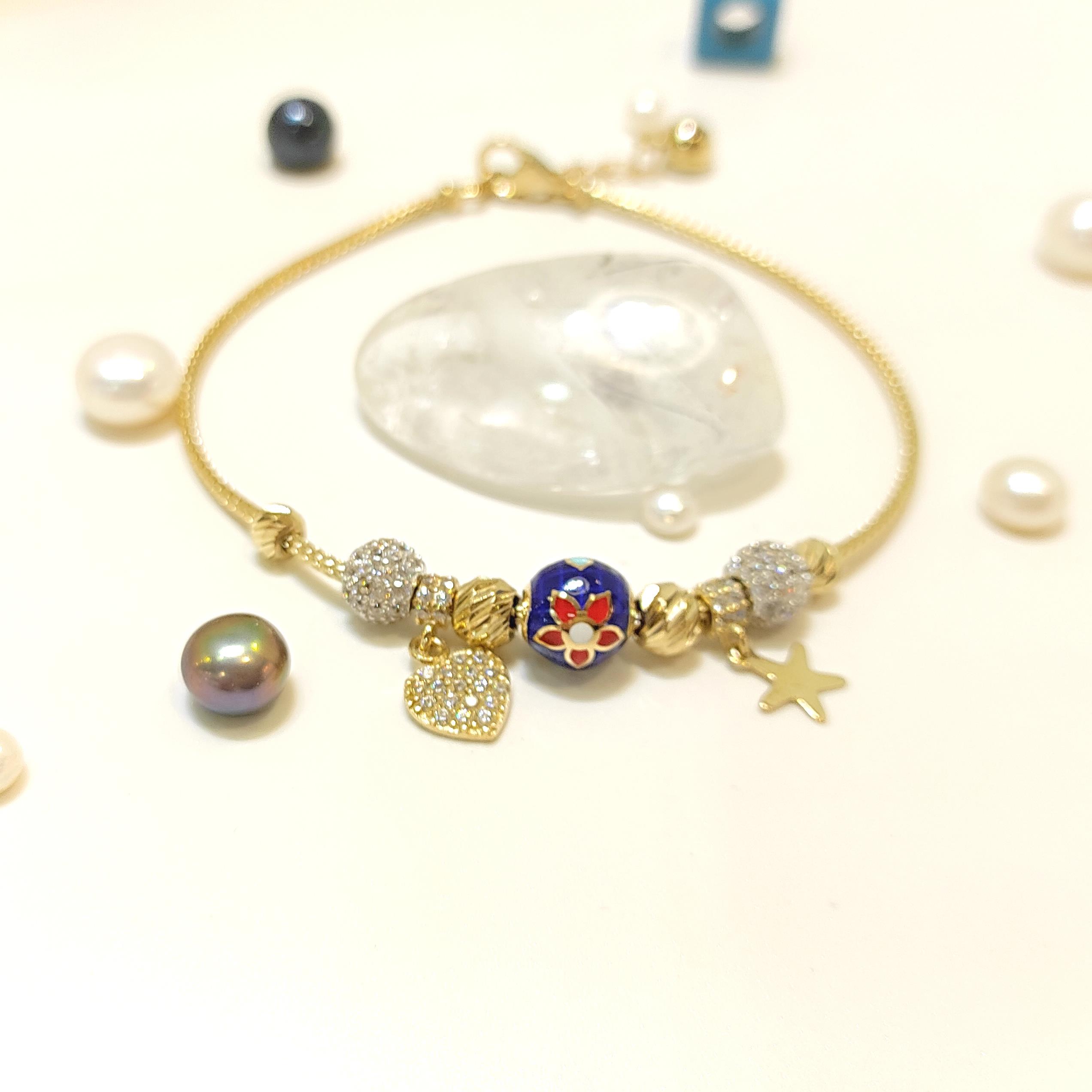 Charm Şans Kazze Zincirli Bileklik Künye 14 Ayar Altın HD VİDEOLU