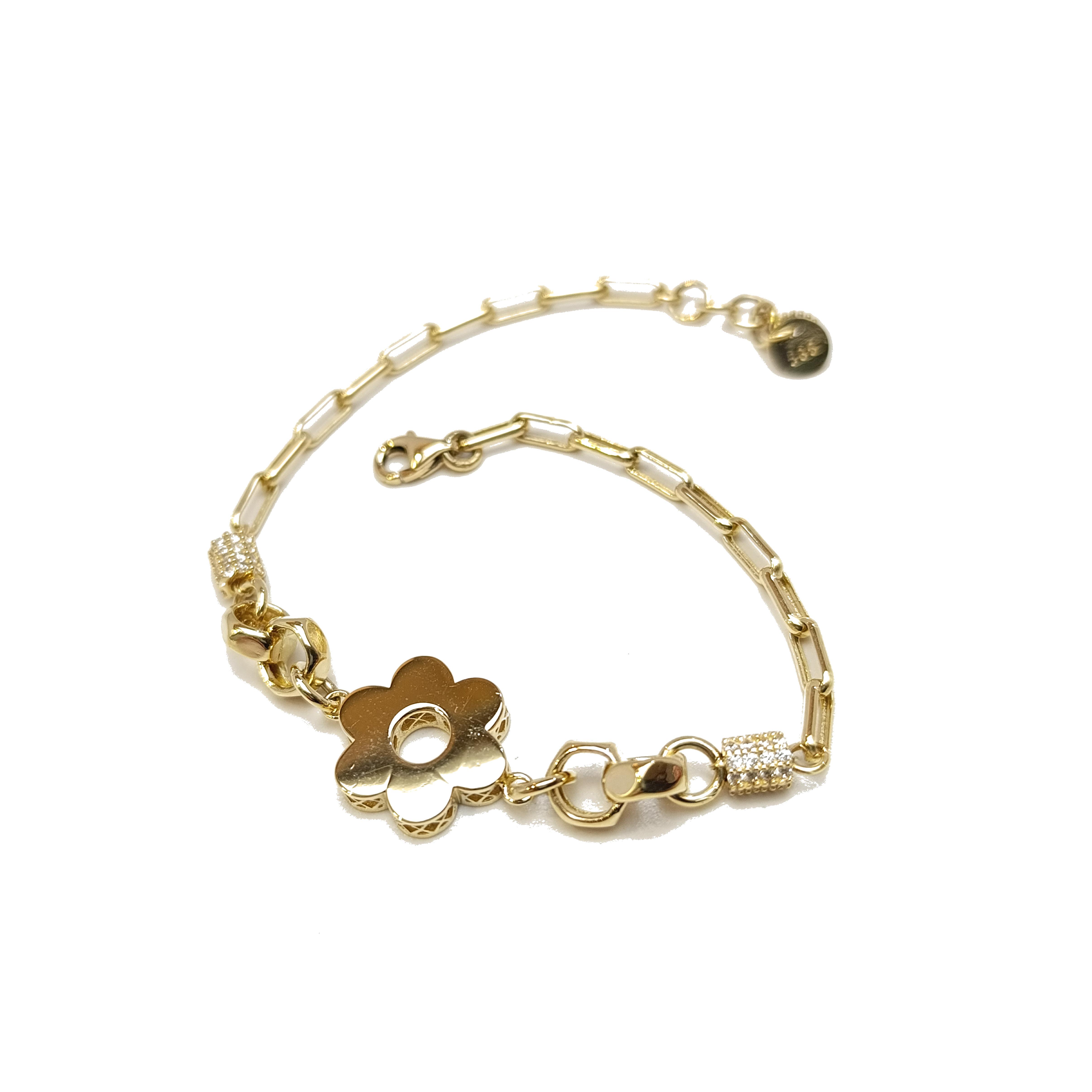 Çiçek Bileklik Künye 14 Ayar Altın HD VİDEOLU