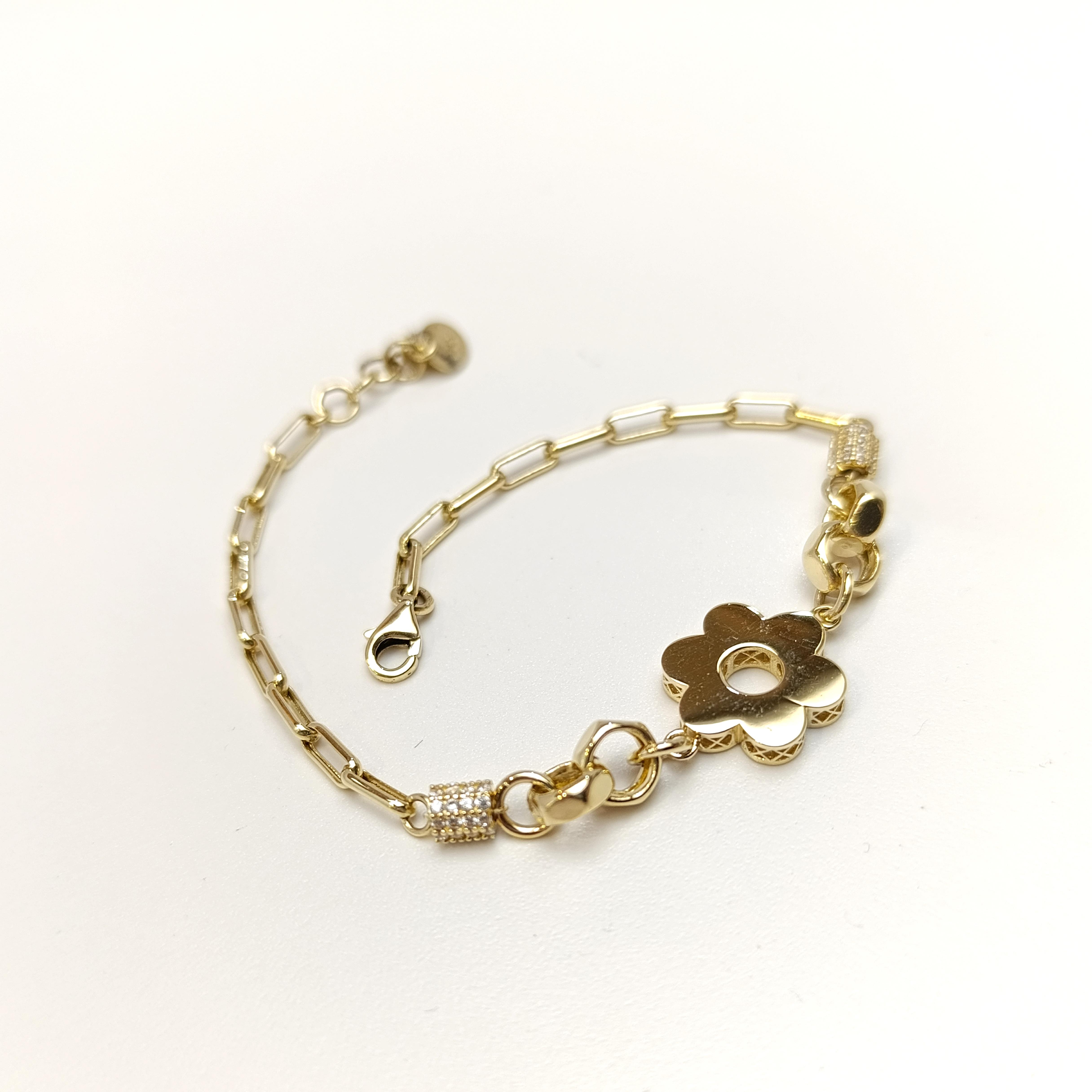 Çiçek Bileklik Künye 14 Ayar Altın HD VİDEOLU