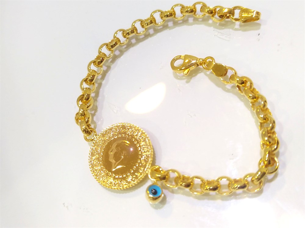 Doç Zincirli Çeyrek Altınlı Bileklik