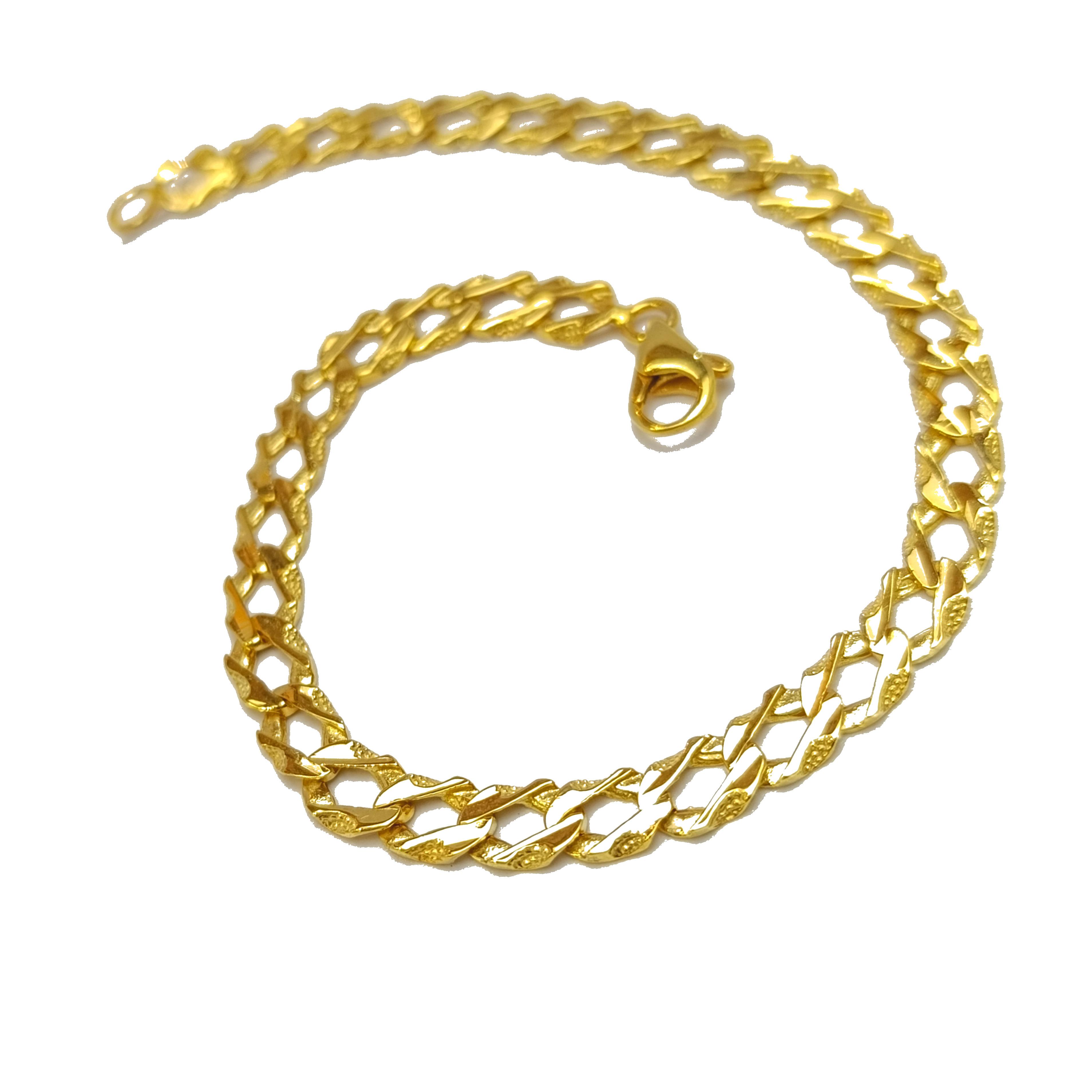 Döküm Zincir Bileklik Künye 14 Ayar Altın HD VİDEOLU