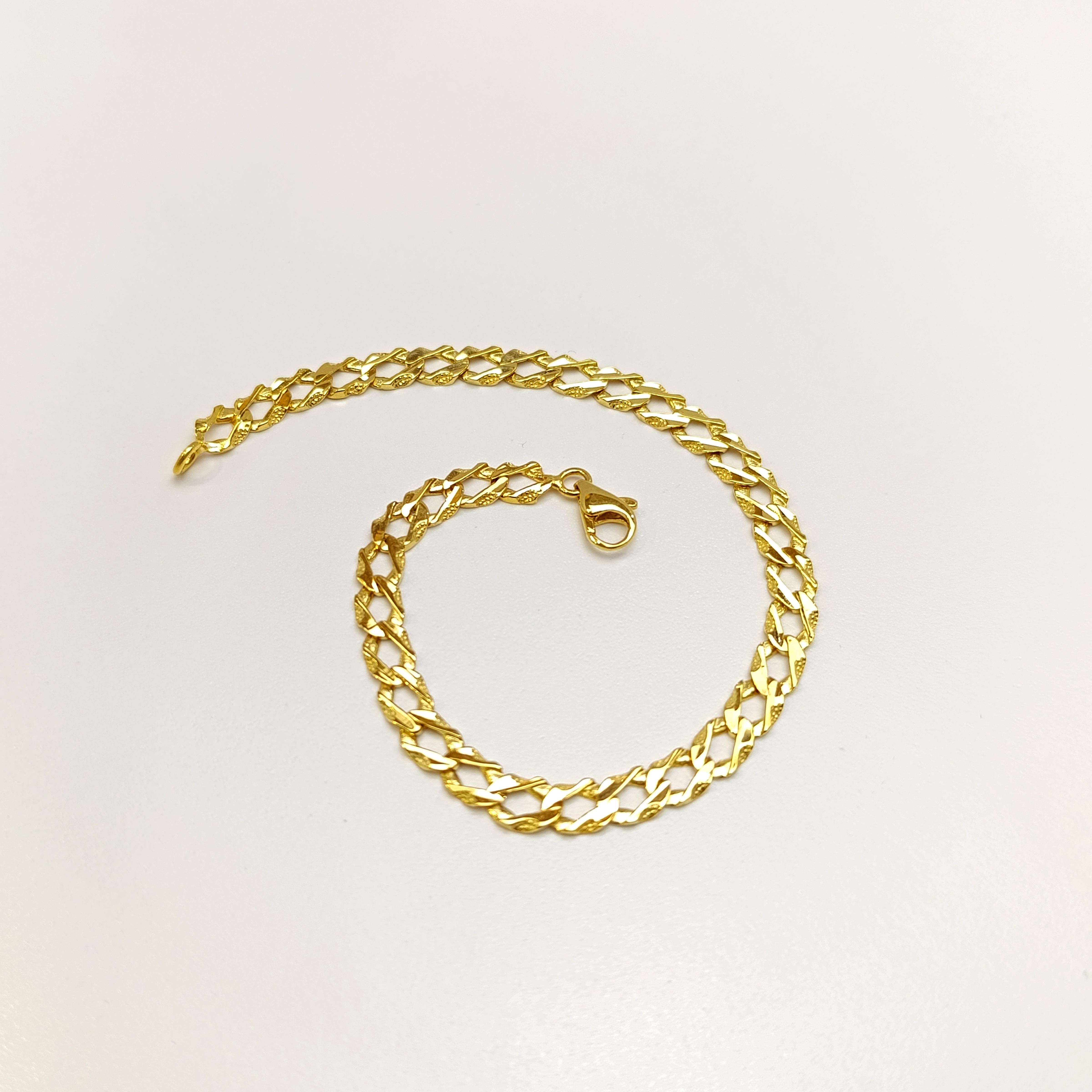 Döküm Zincir Bileklik Künye 14 Ayar Altın HD VİDEOLU