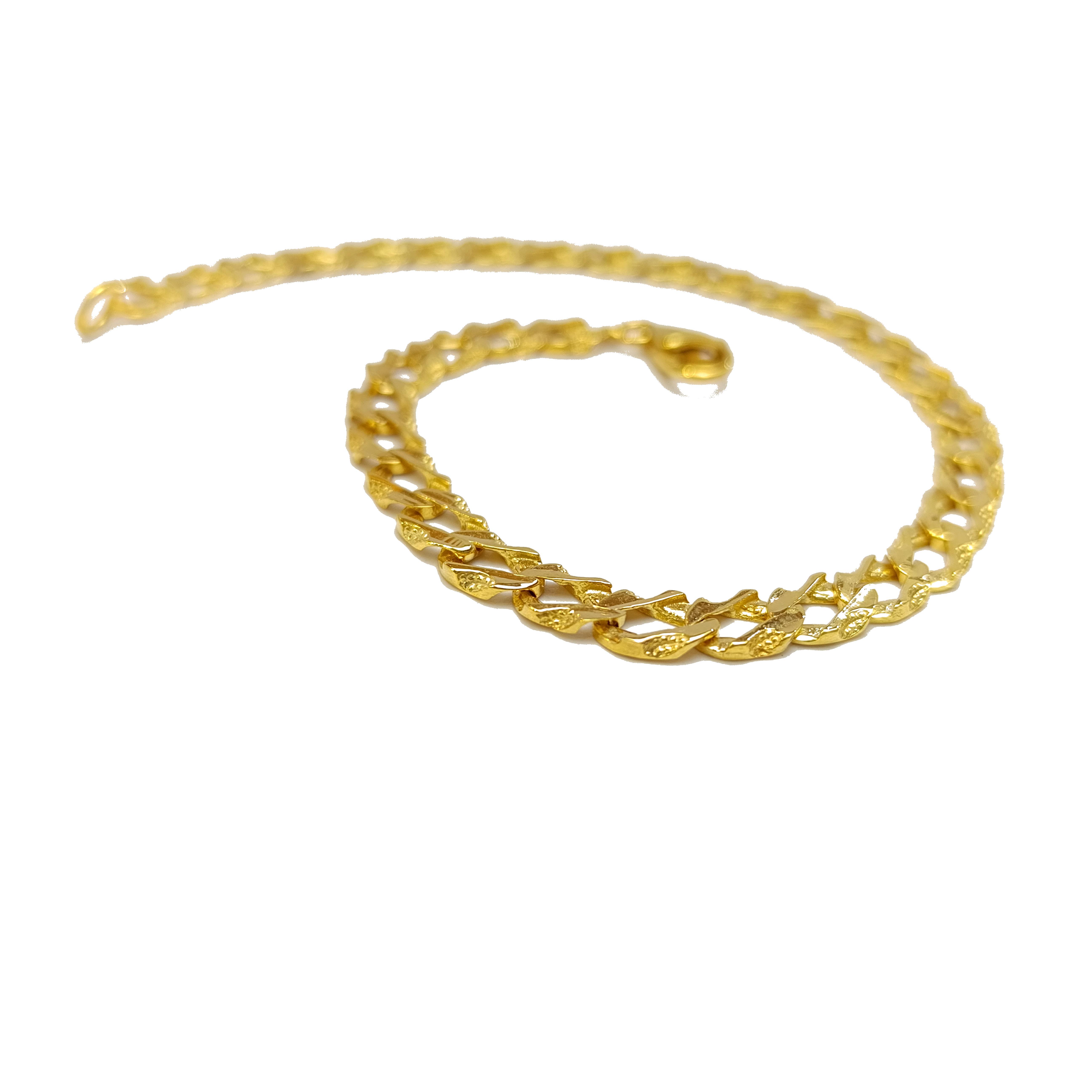 Döküm Zincir Bileklik Künye 14 Ayar Altın HD VİDEOLU