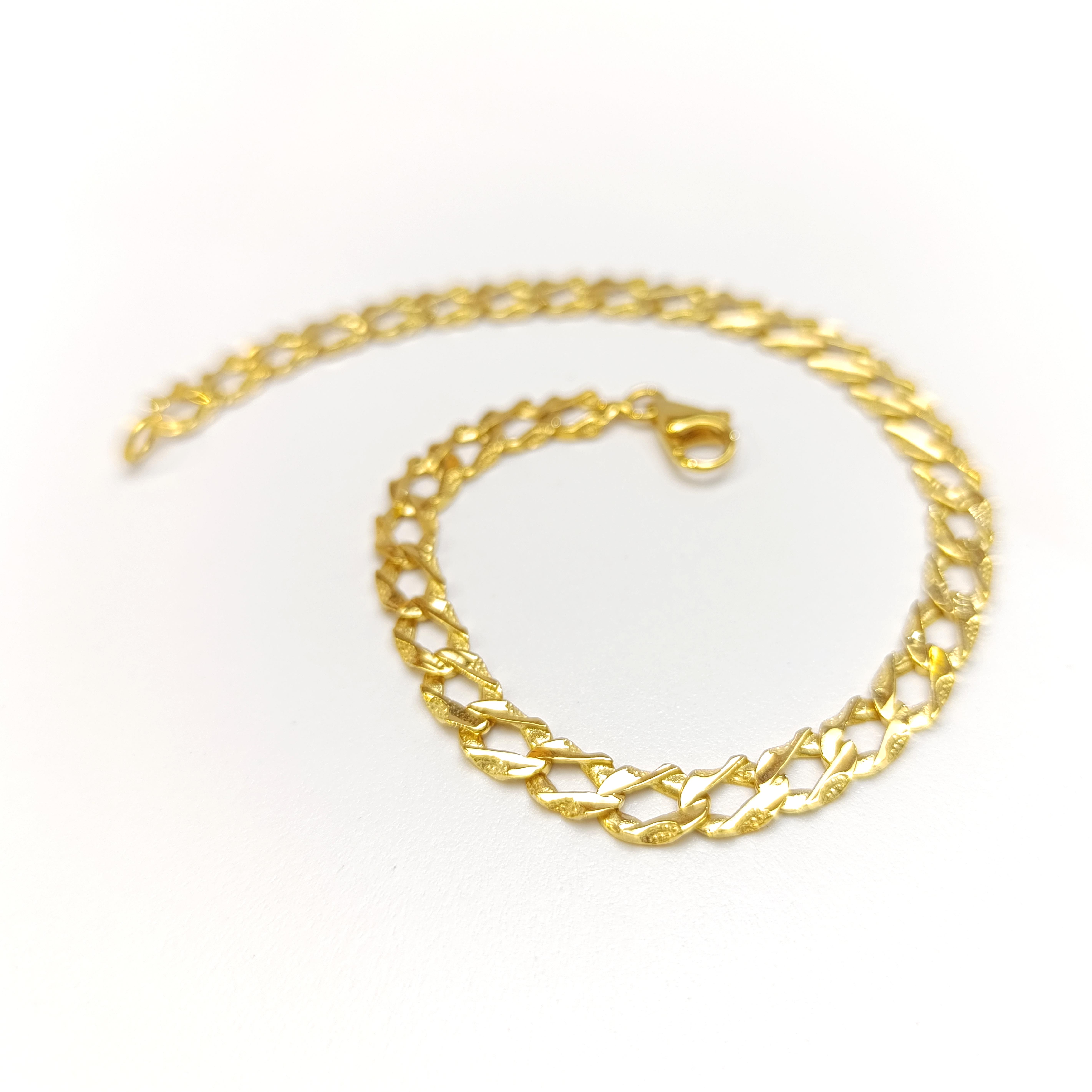 Döküm Zincir Bileklik Künye 14 Ayar Altın HD VİDEOLU