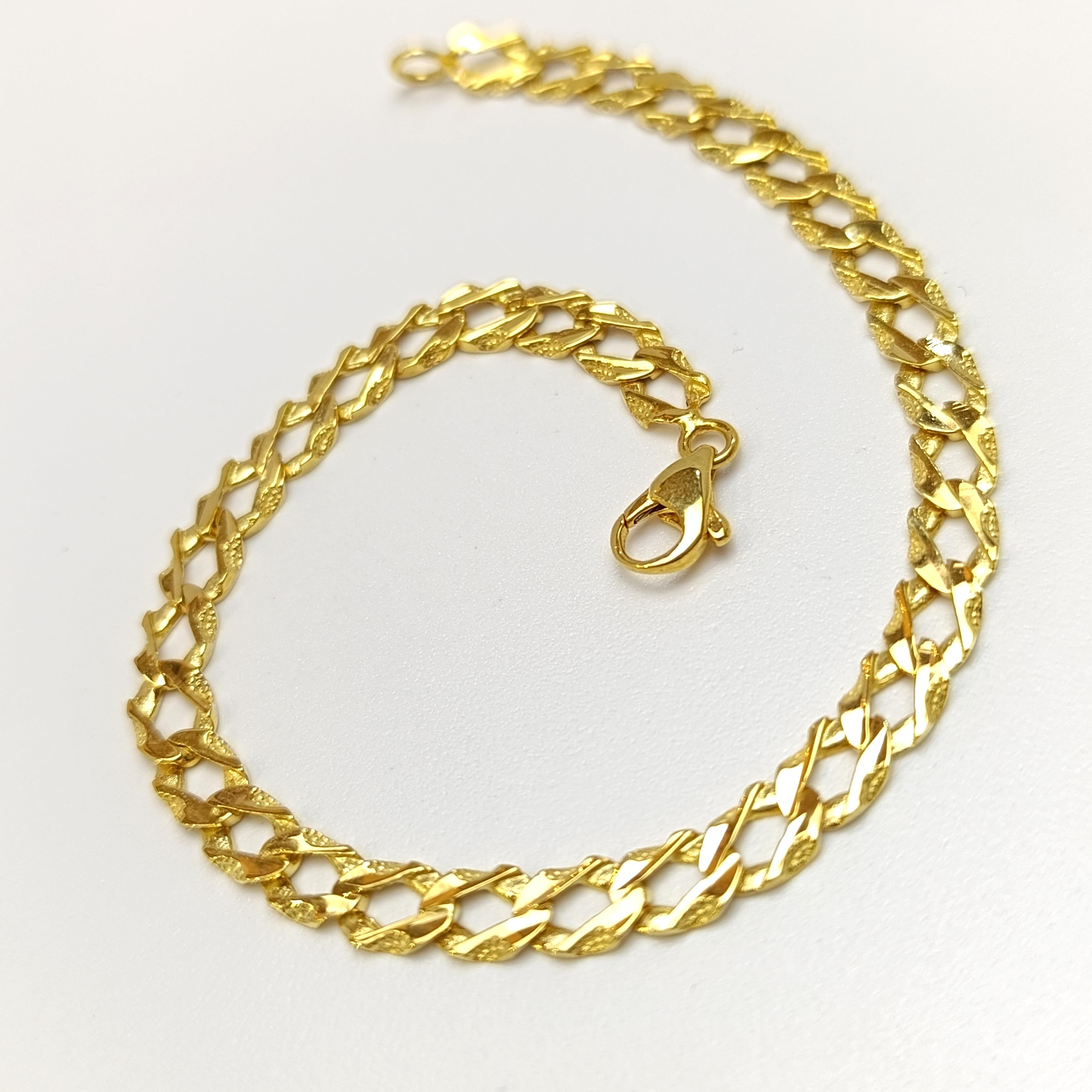 Döküm Zincir Bileklik Künye 14 Ayar Altın HD VİDEOLU