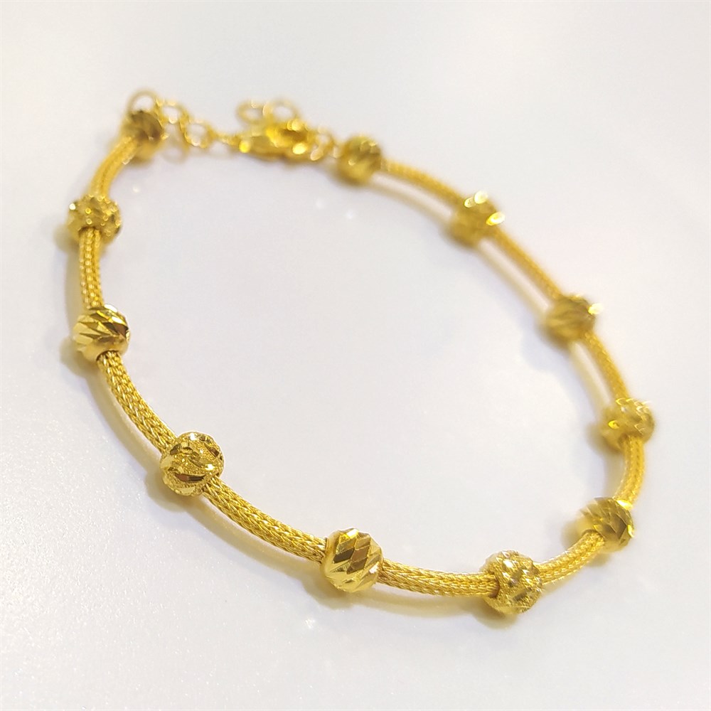 Dorika Toplu Bileklik Künye 22 Ayar Altın EXTRA KALIN BOY