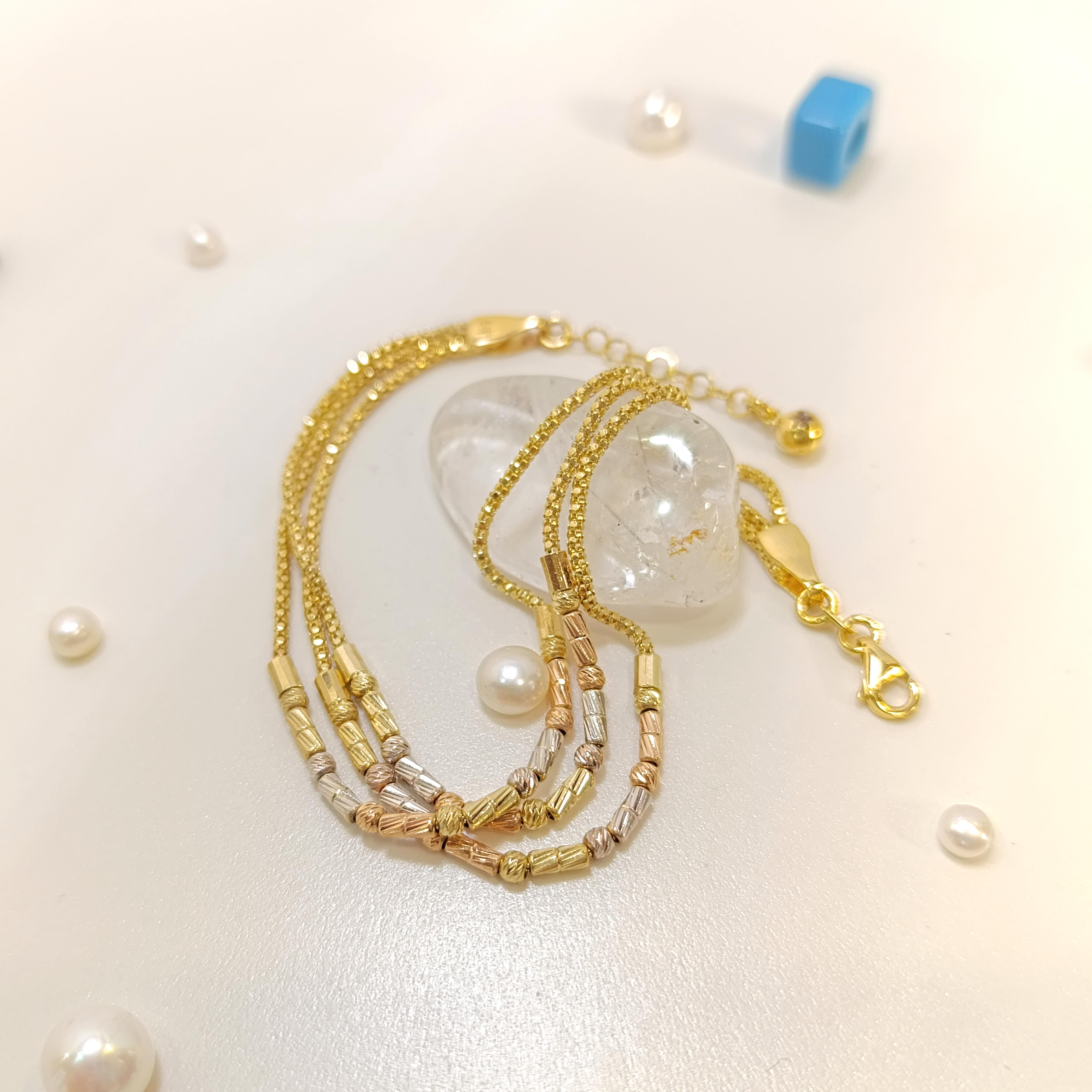 Dorika Toplu Bileklik Künye 14 Ayar Altın HD VİDEOLU