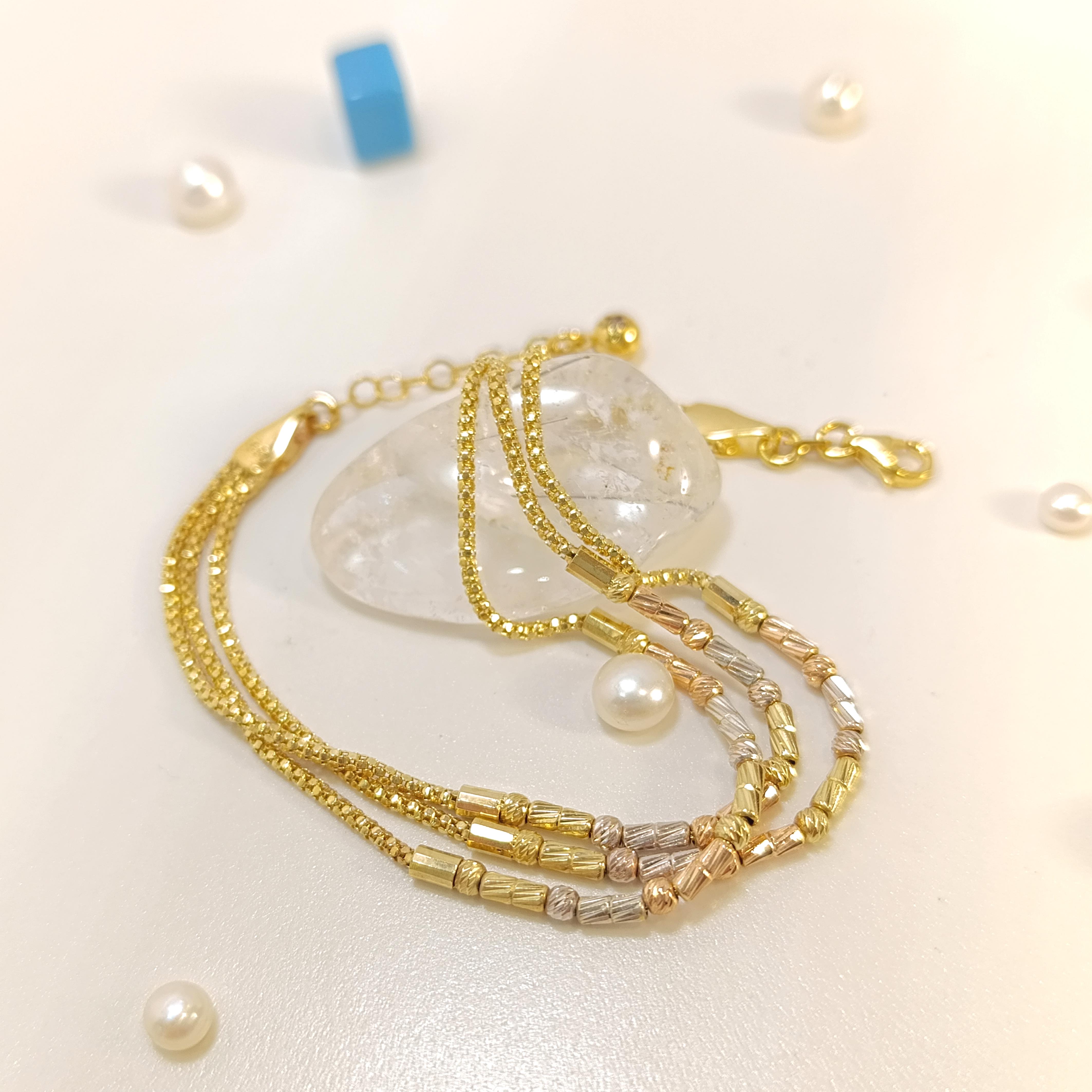 Dorika Toplu Bileklik Künye 14 Ayar Altın HD VİDEOLU