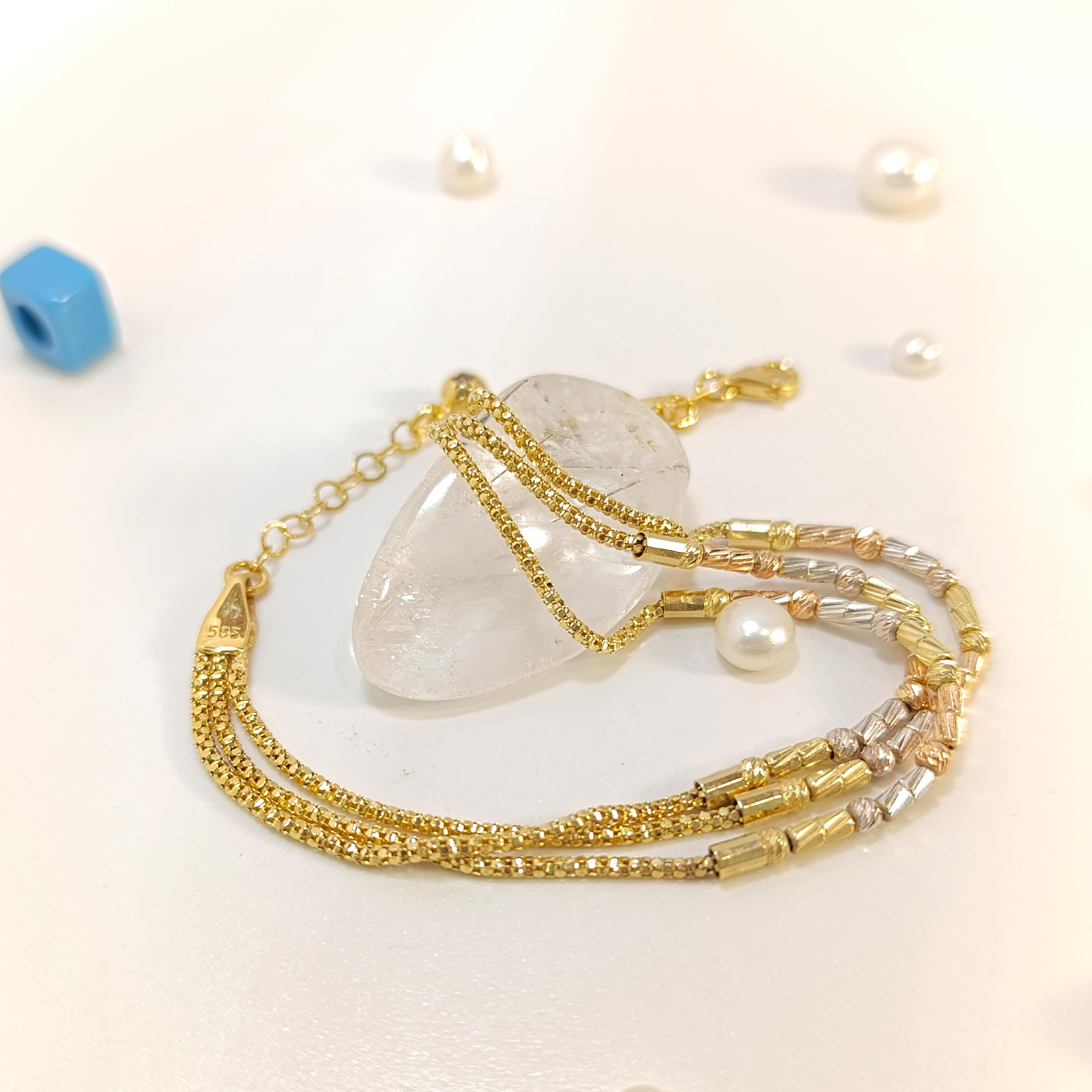 Dorika Toplu Bileklik Künye 14 Ayar Altın HD VİDEOLU