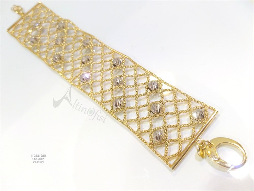 Dorika Toplu File Bileklik Künye 14 Ayar Altın