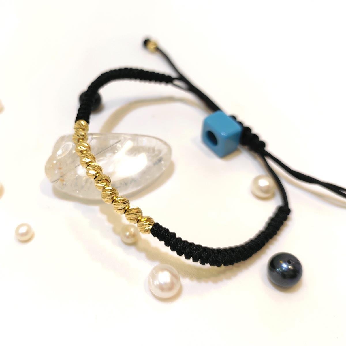 Dorika Toplu Makrome Bileklik Künye 14 Ayar Altın HD VİDEOLU