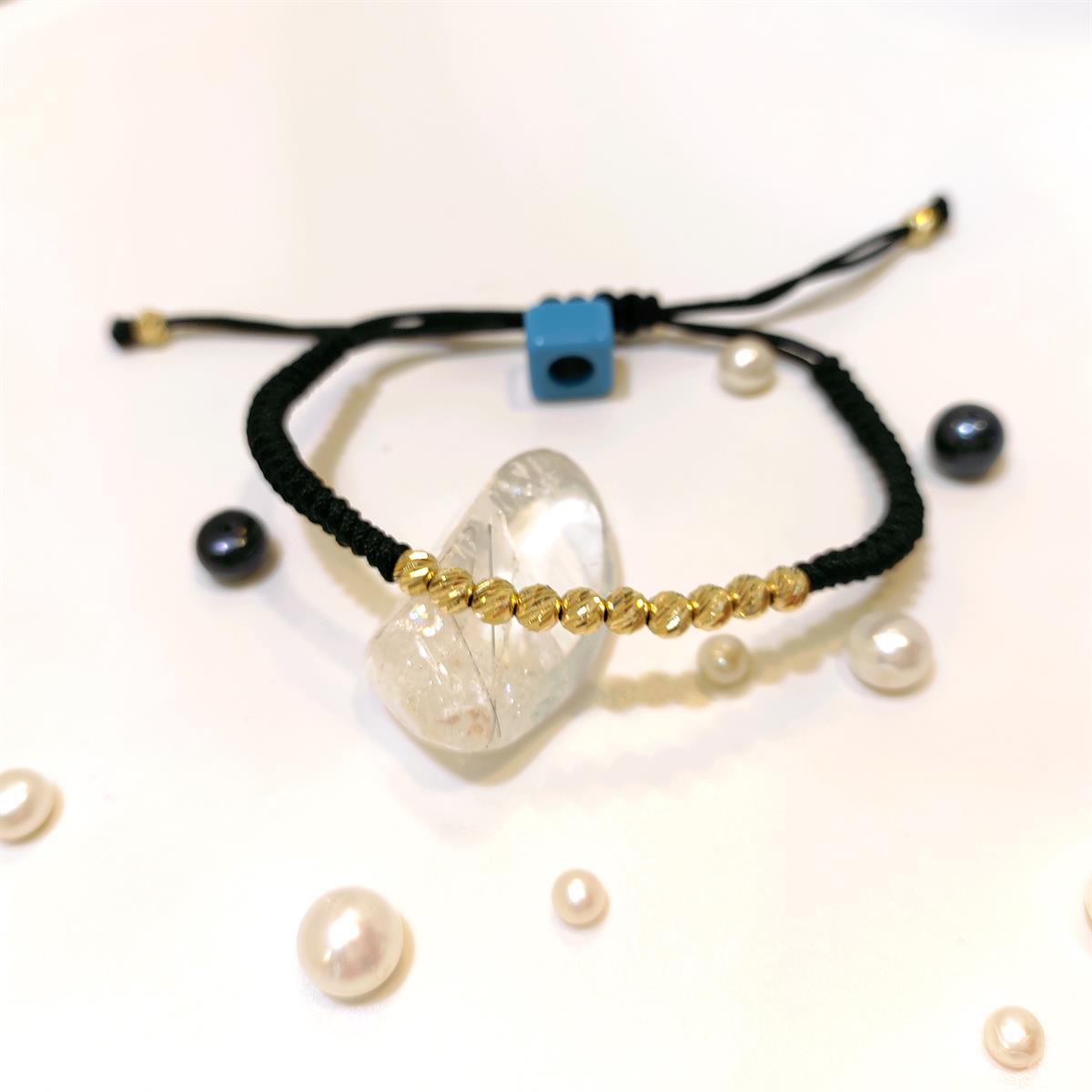 Dorika Toplu Makrome Bileklik Künye 14 Ayar Altın HD VİDEOLU