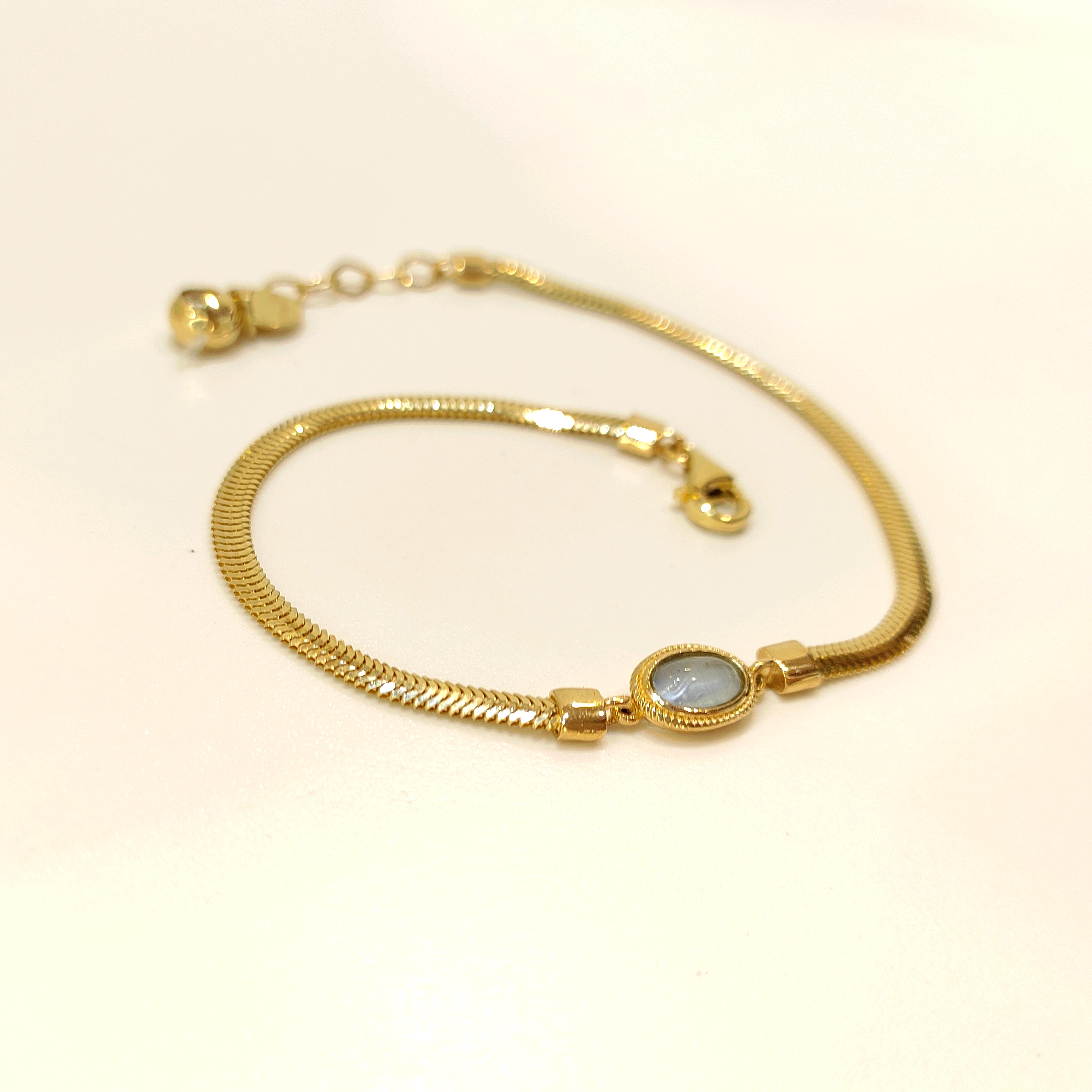 Füme Kedi Gözü Taşlı Balık Sırtı Bileklik Künye 14 Ayar Altın HD VİDEOLU