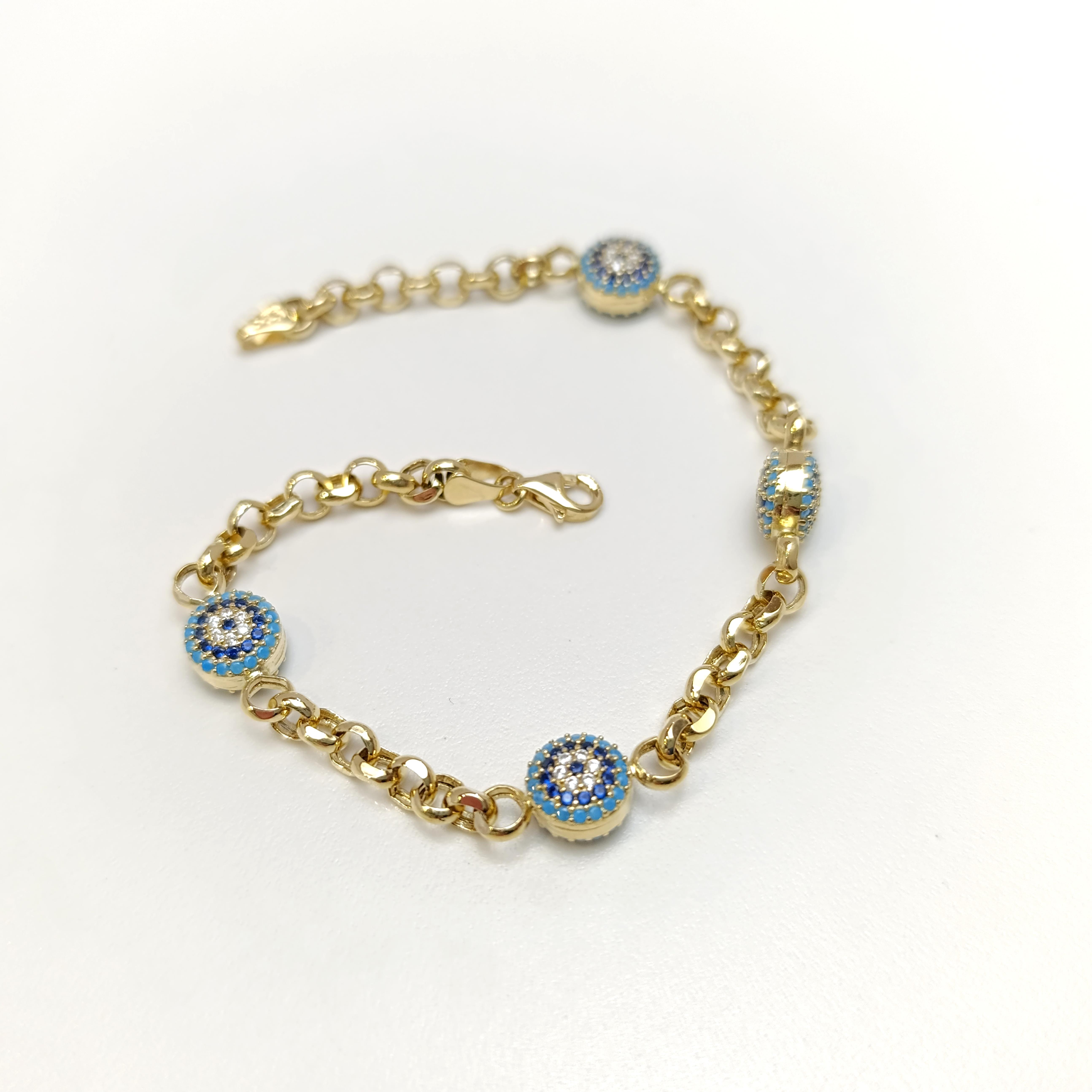 Göz Bileklik Künye 14 Ayar Altın HD VİDEOLU