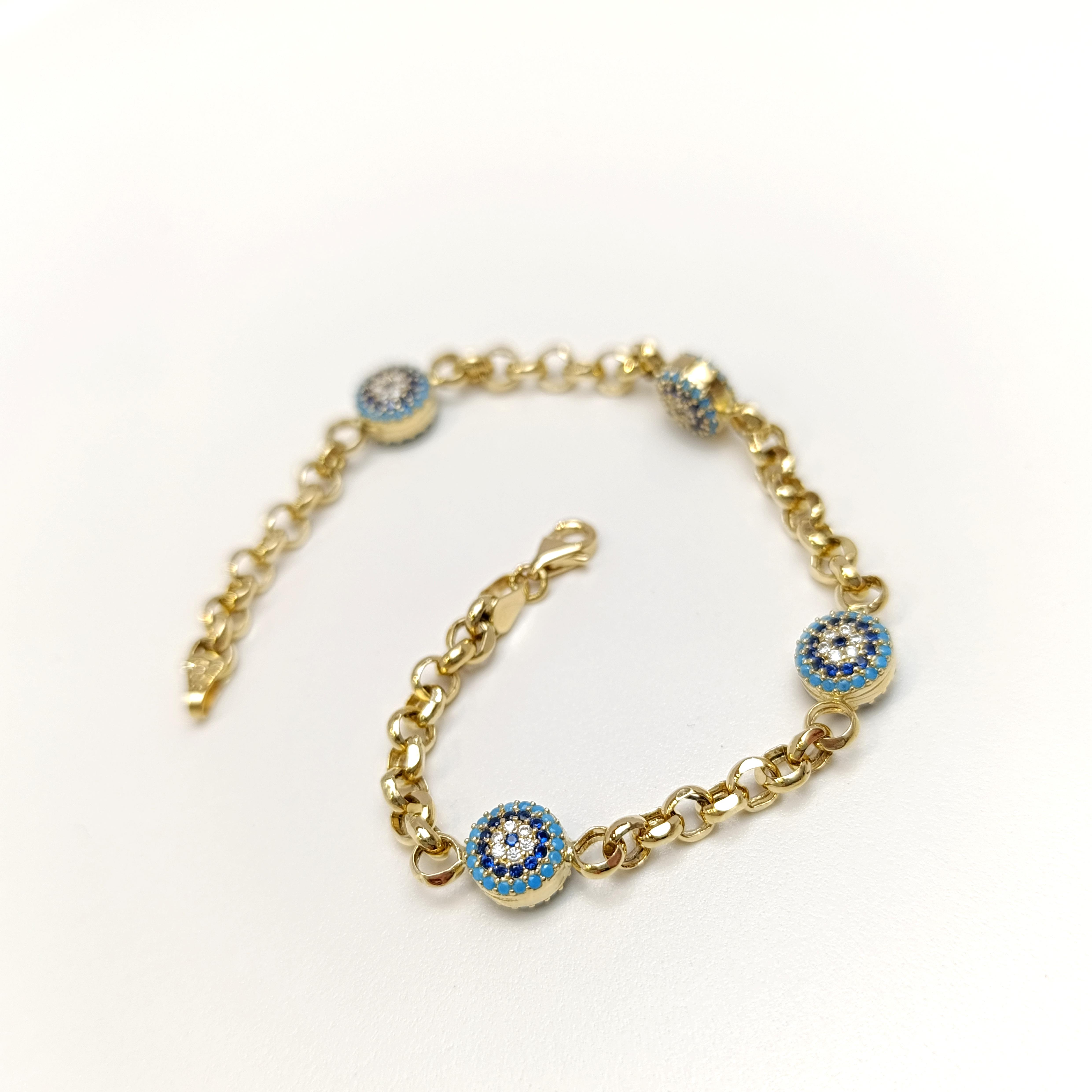 Göz Bileklik Künye 14 Ayar Altın HD VİDEOLU