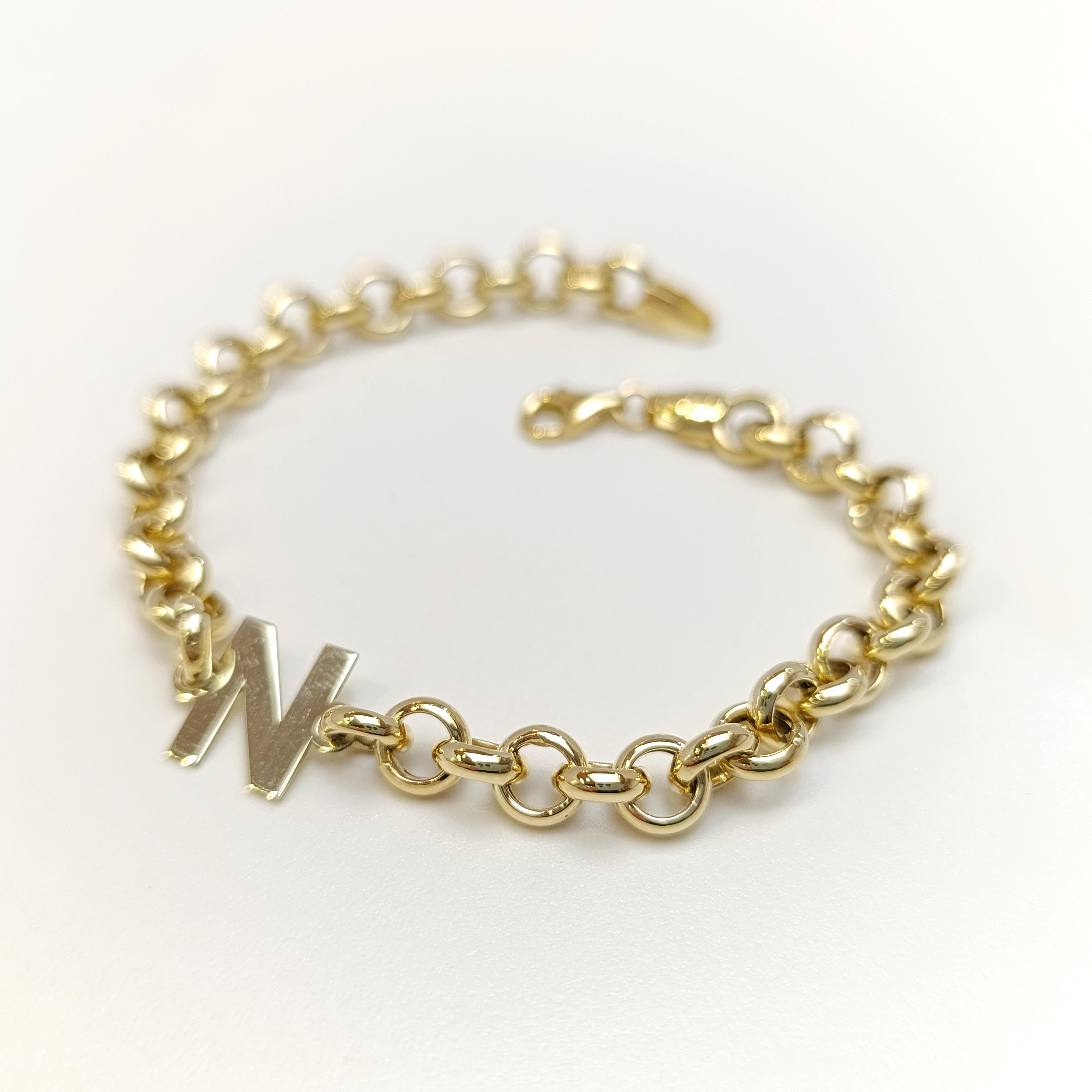 Harf Bileklik Künye 14 Ayar Altın HD VİDEOLU