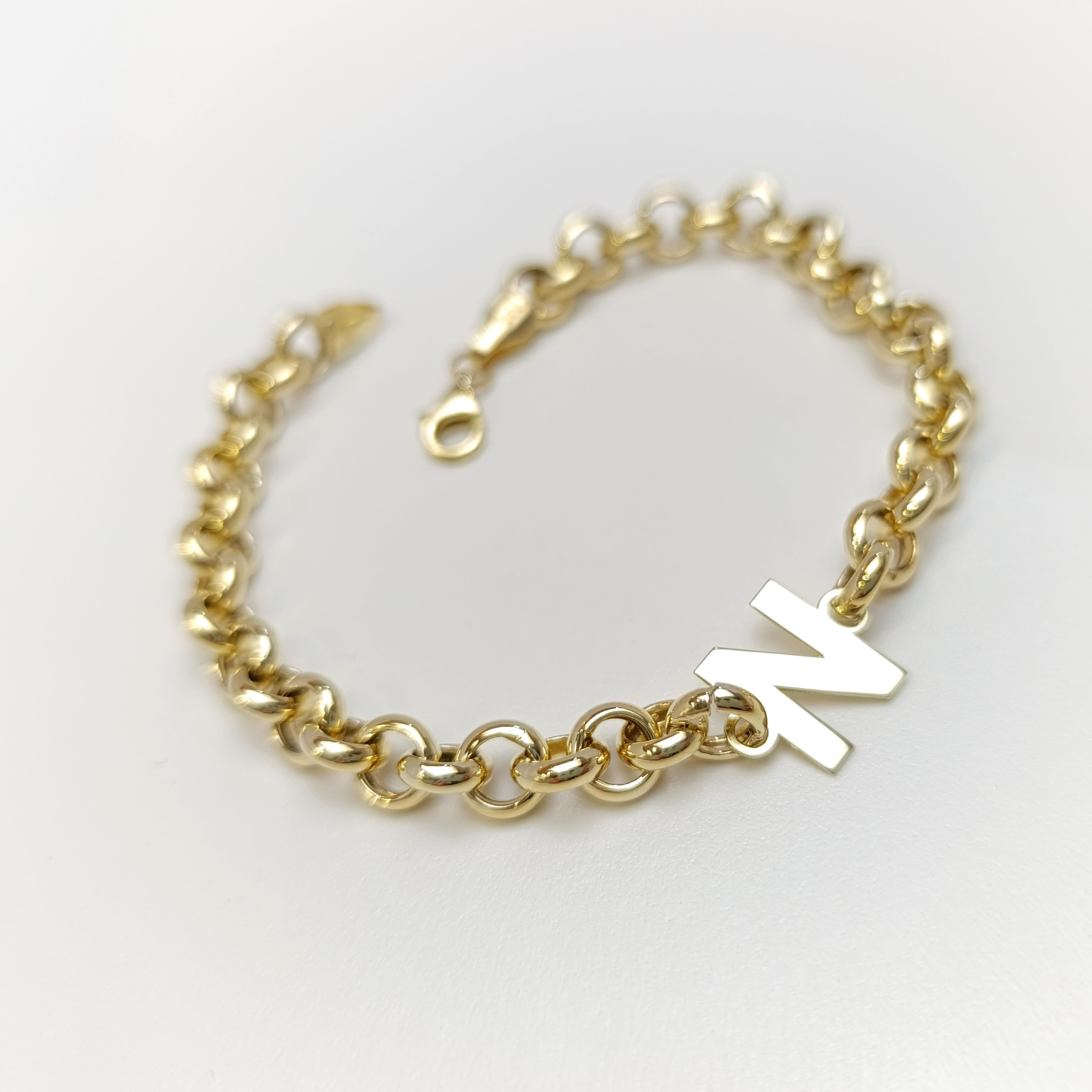 Harf Bileklik Künye 14 Ayar Altın HD VİDEOLU