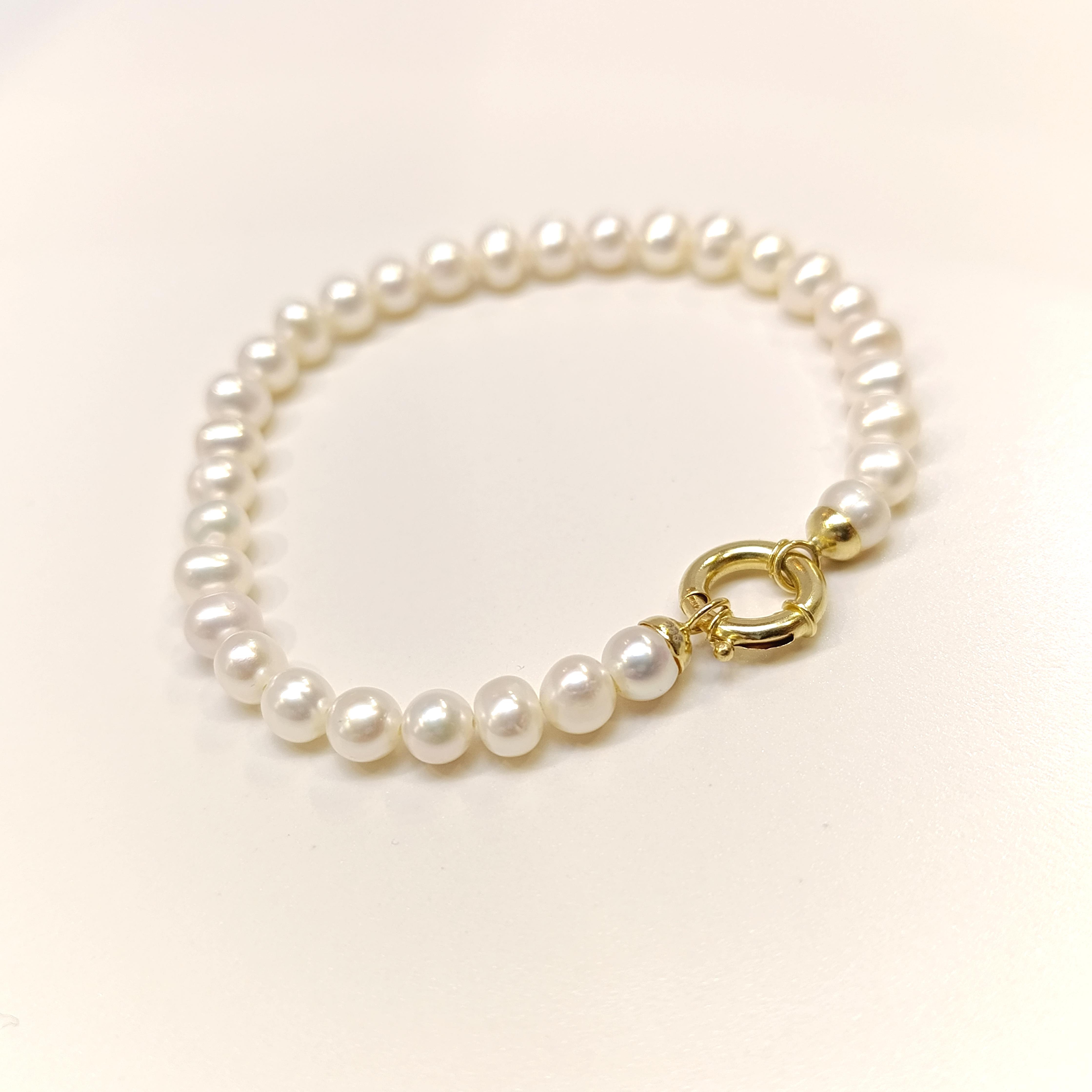 İnci Bileklik Künye 14 Ayar Altın HD VİDEOLU