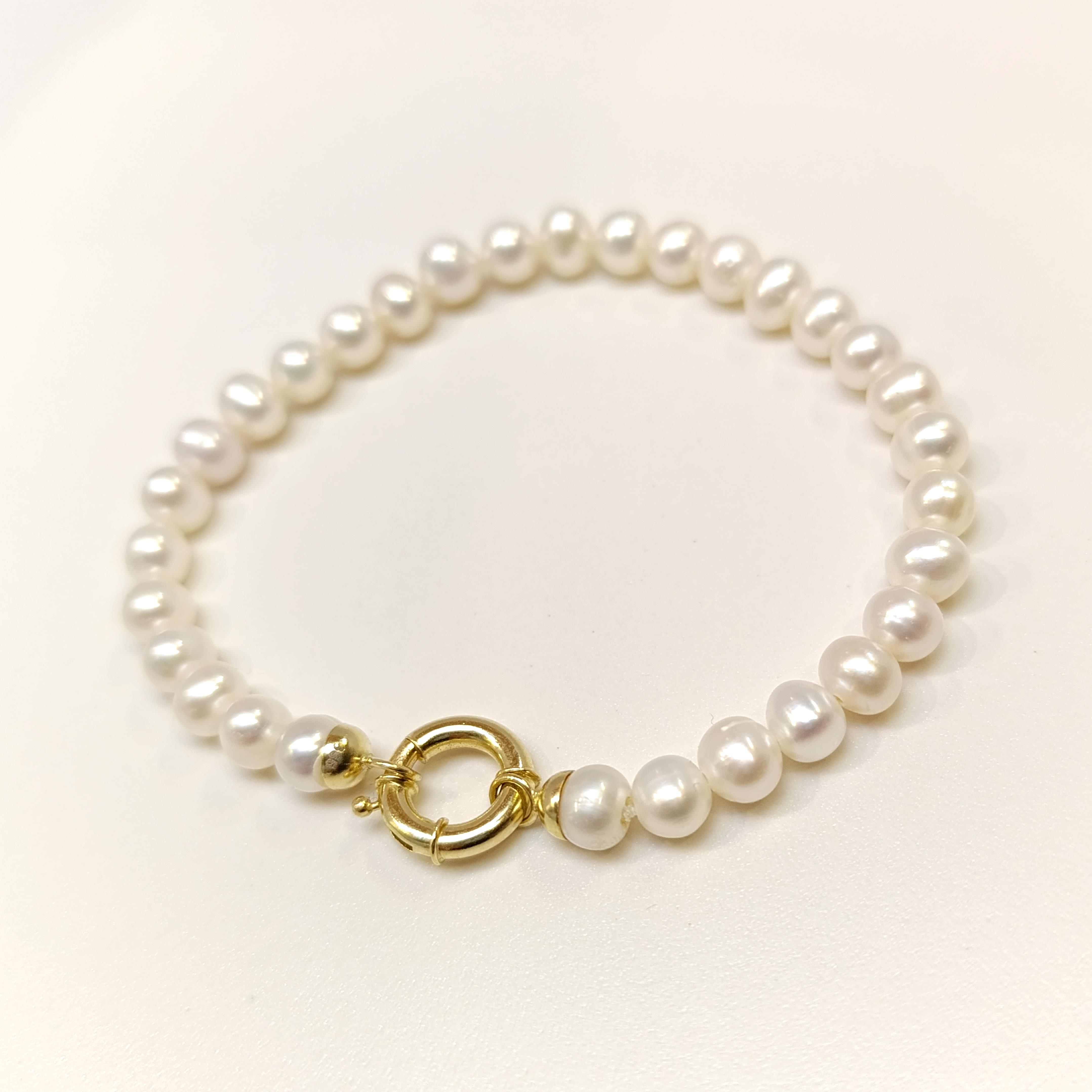 İnci Bileklik Künye 14 Ayar Altın HD VİDEOLU