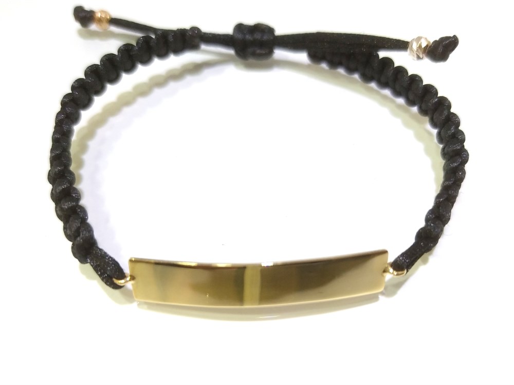 İsim Yazılabilir Makrome Bileklik 14 Ayar Altın